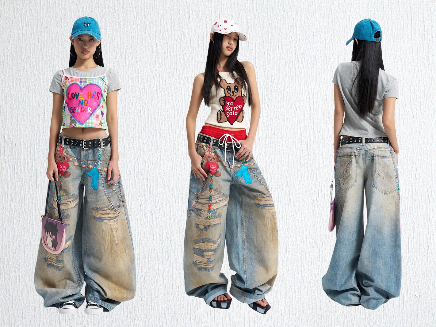 New obsession arrived: Love Bear baggy barrel jeans