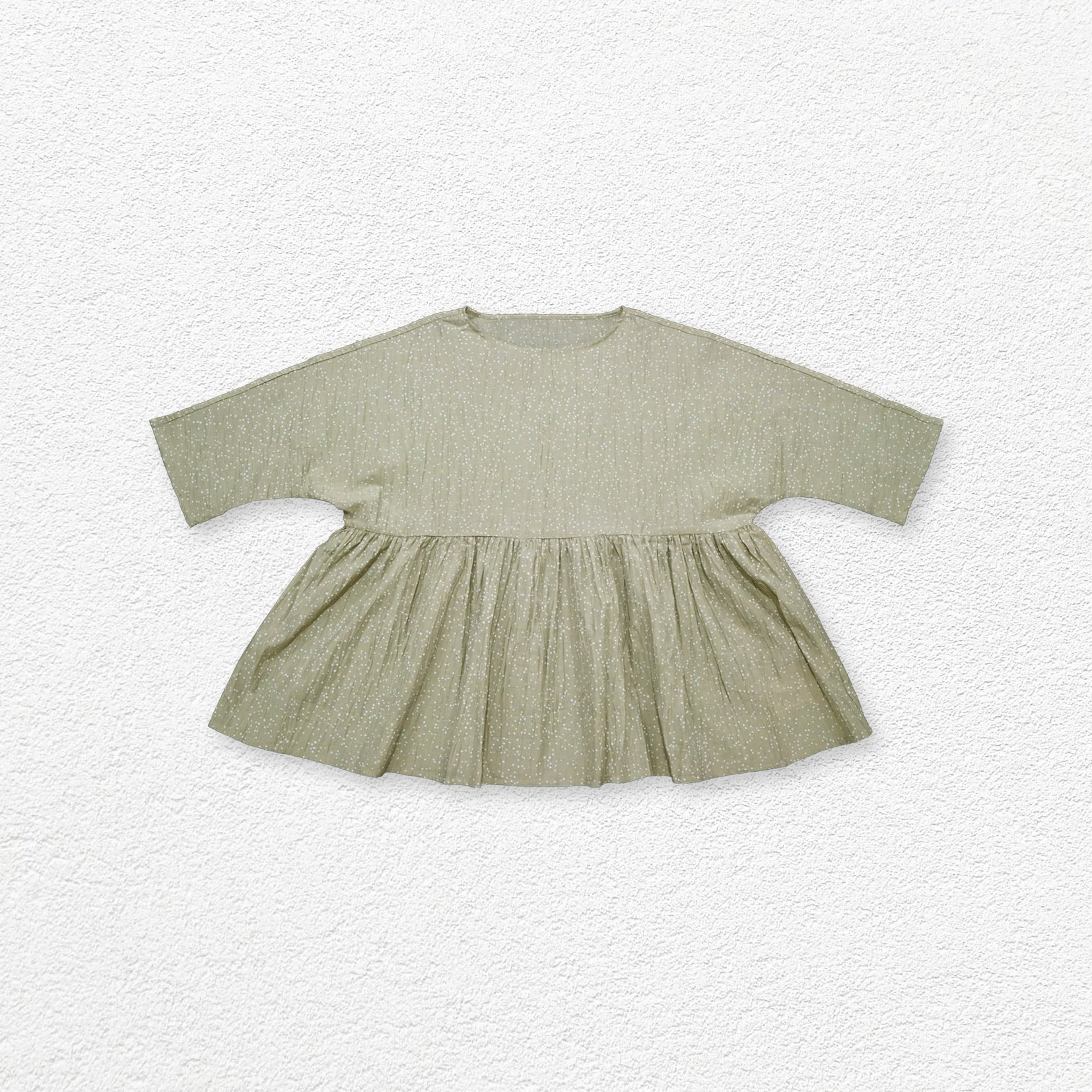 Dot textured smock top - pale green