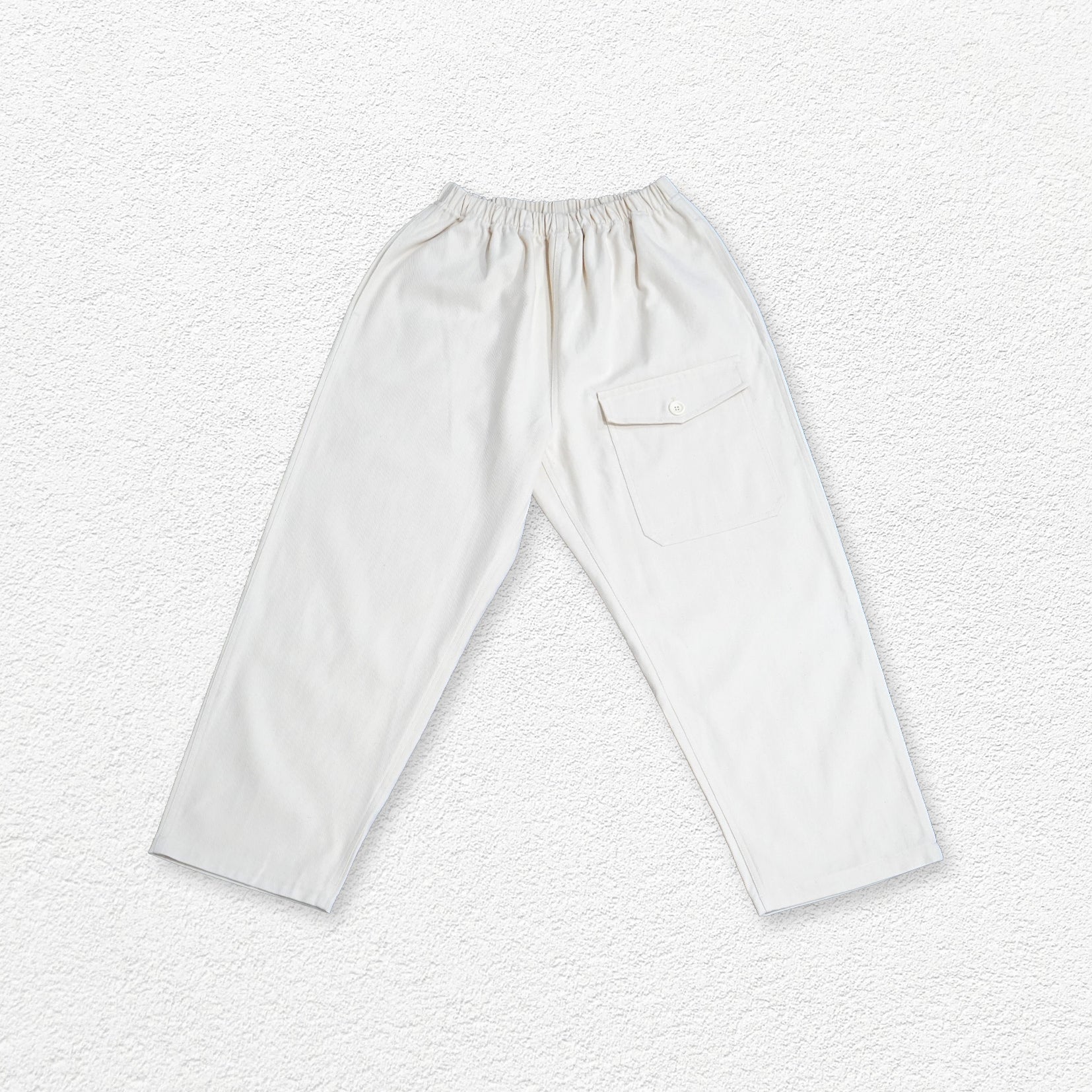 Baggy pocket high waist straight pants - original white