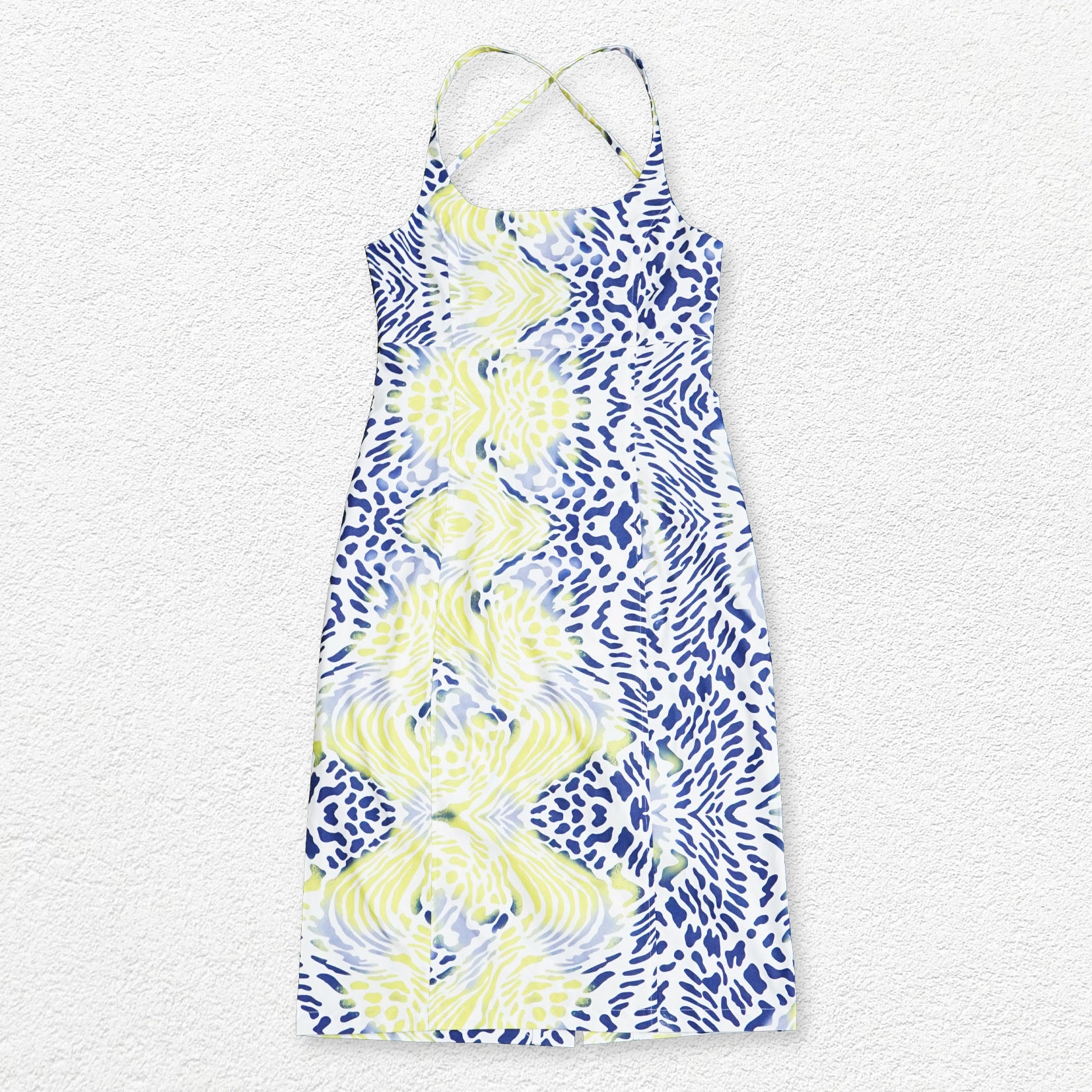 Leopard print sling dress - white