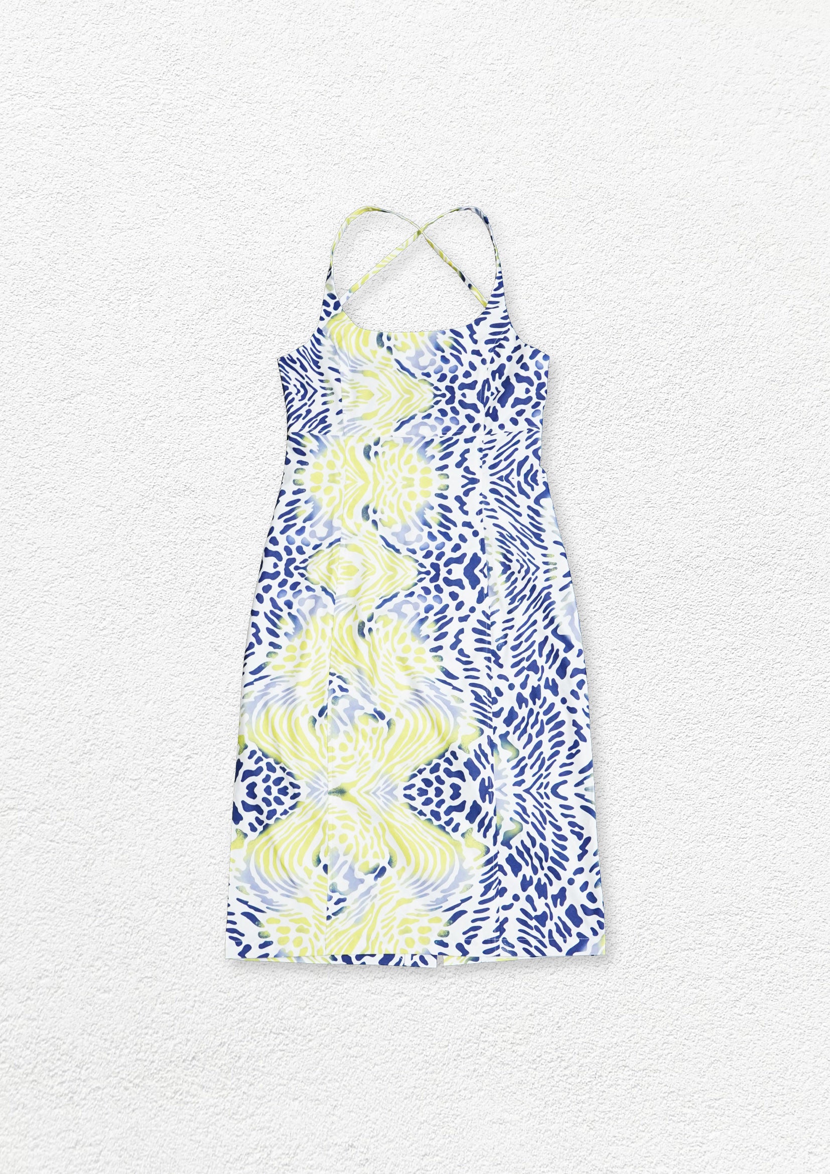 Leopard print sling dress - white
