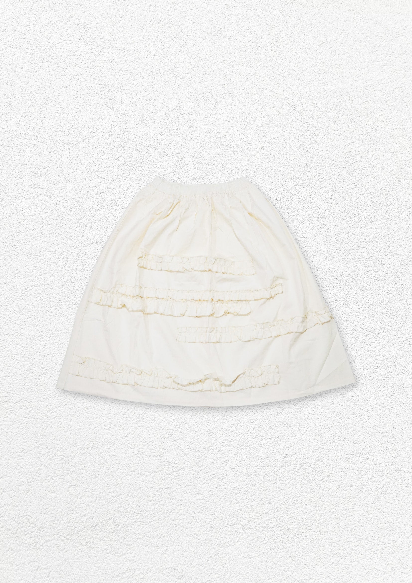 3D laced cotton skirt - cream