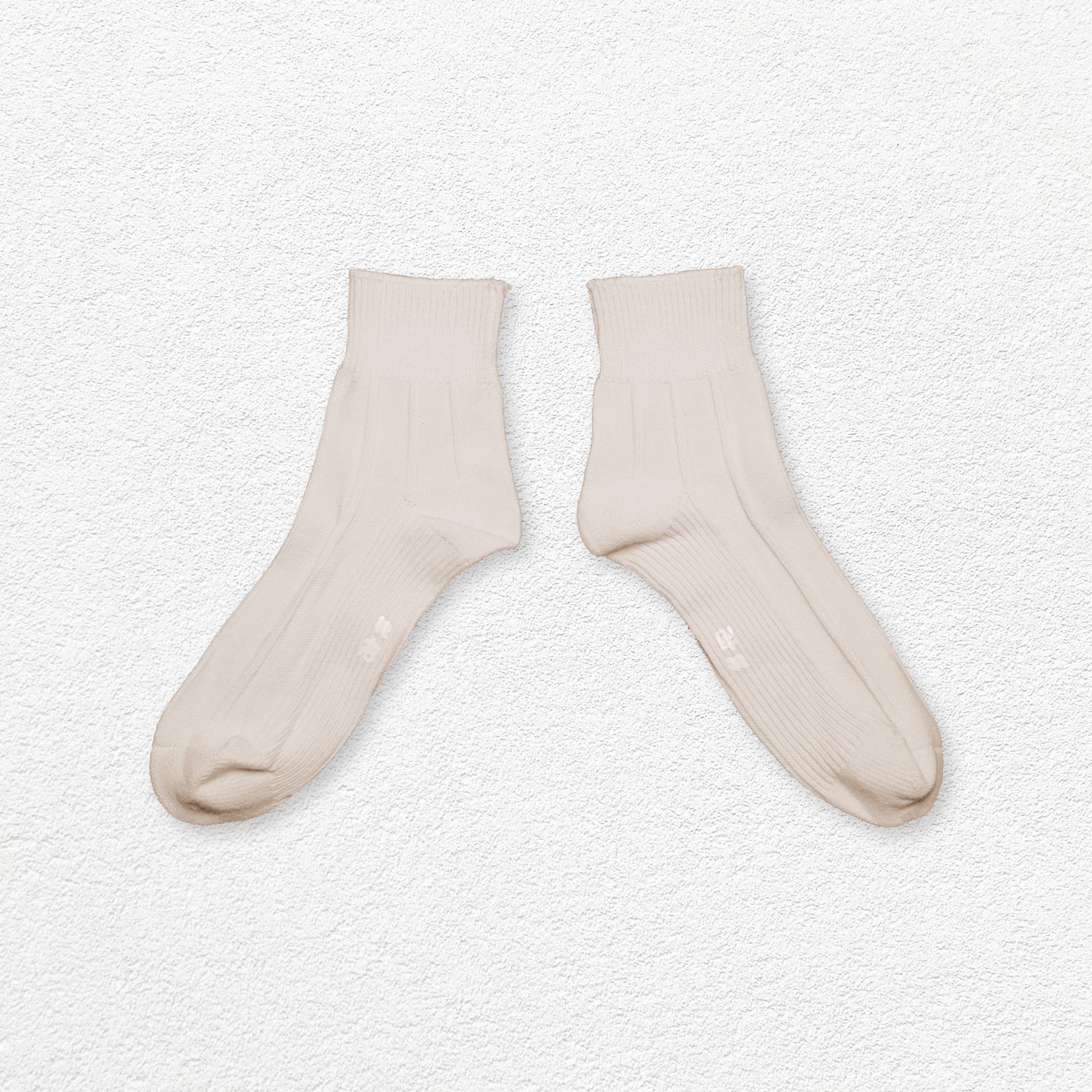 Ribbed ankle sock - ivory