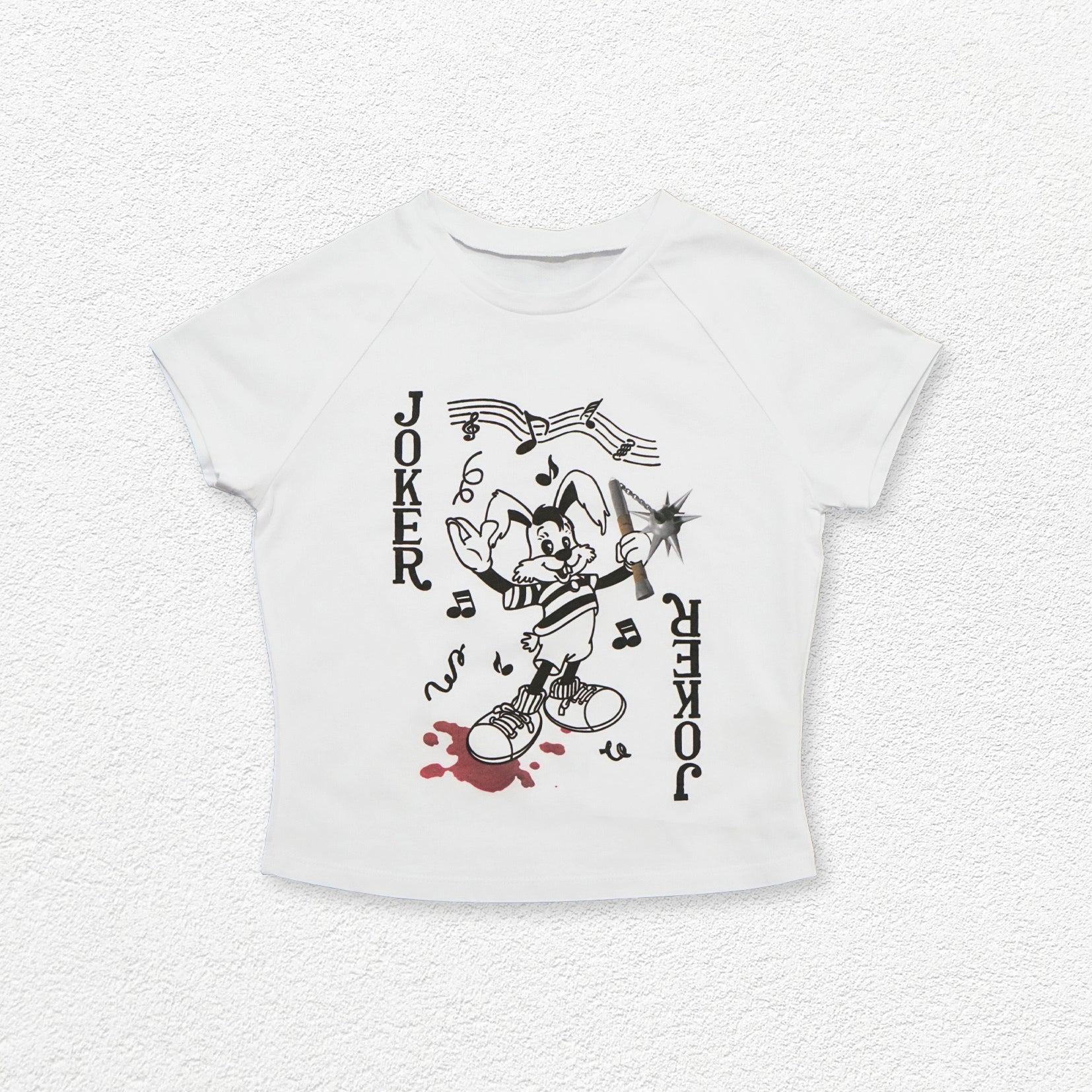 Joker Rabbit crop t-shirt - white