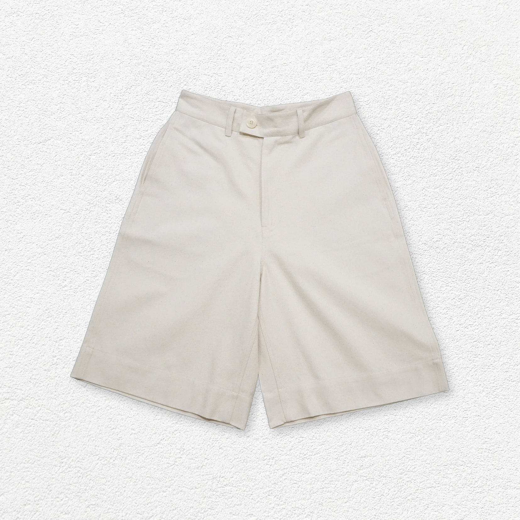 Basic high waist wide leg long shorts - original white