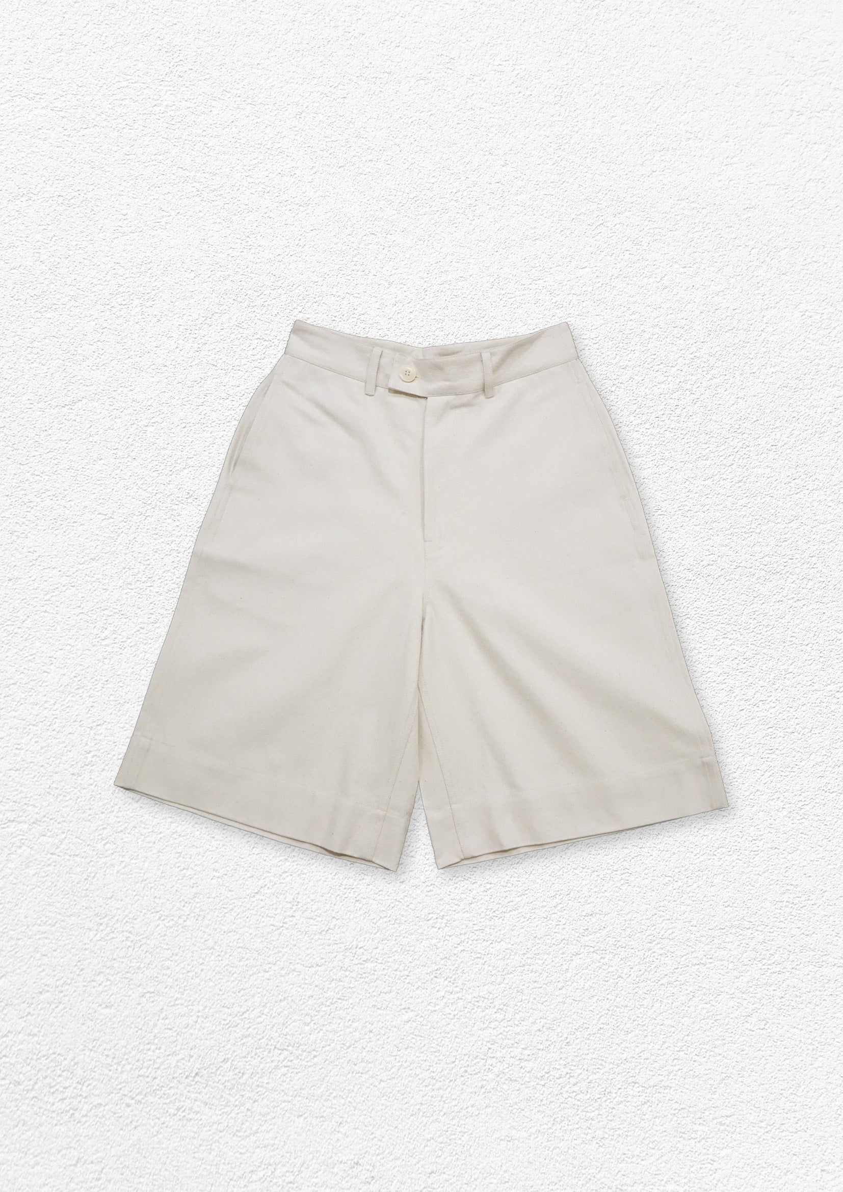 Basic high waist wide leg long shorts - original white