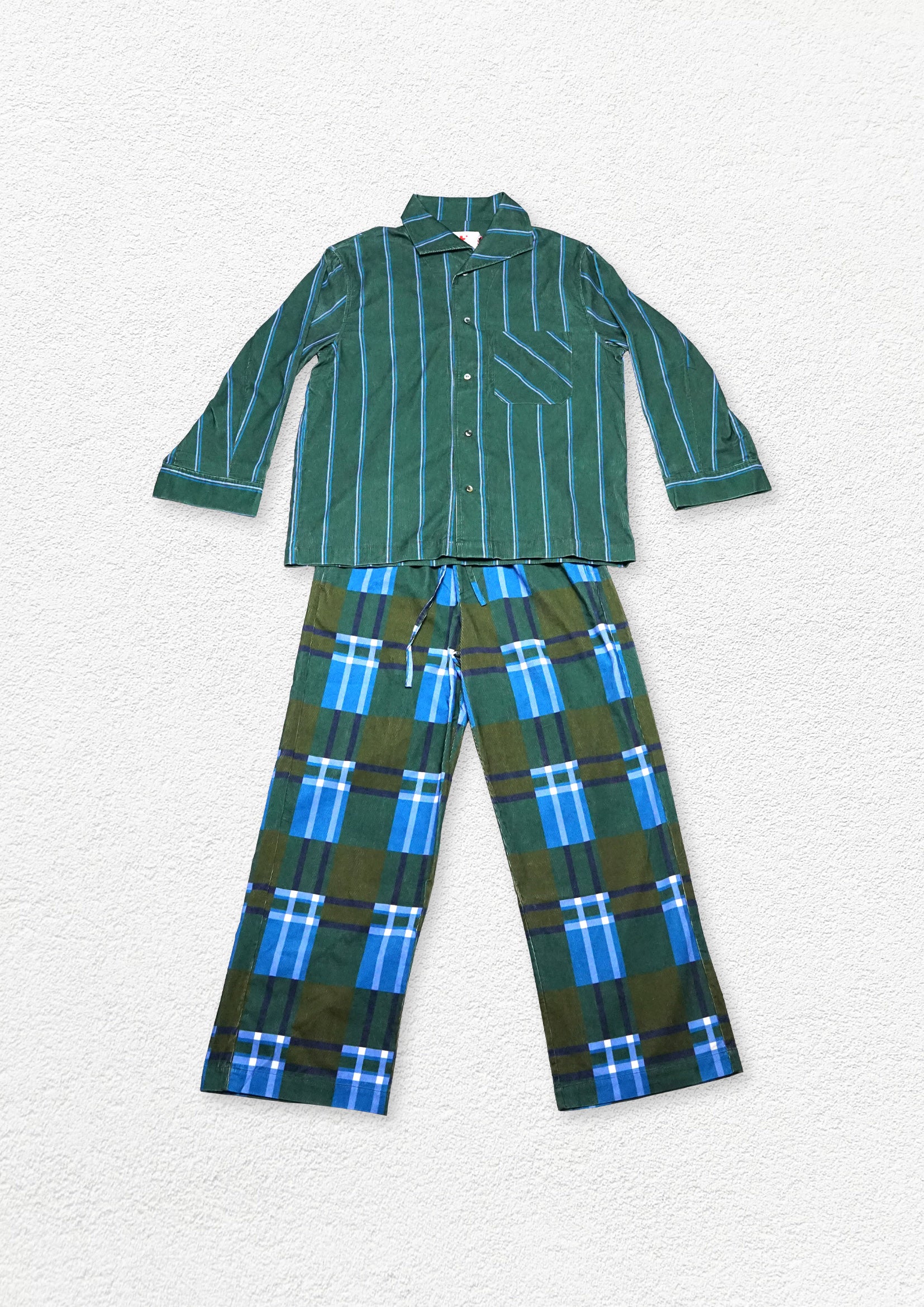 Separate print pyjama set - kale & azure