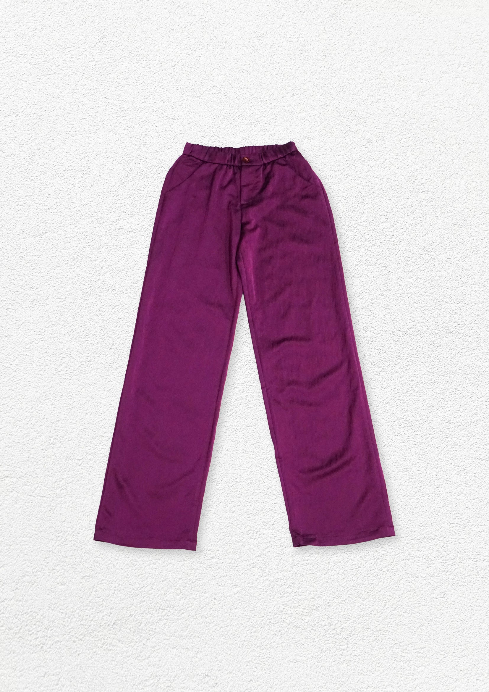 Basic high waist straight pants - grape