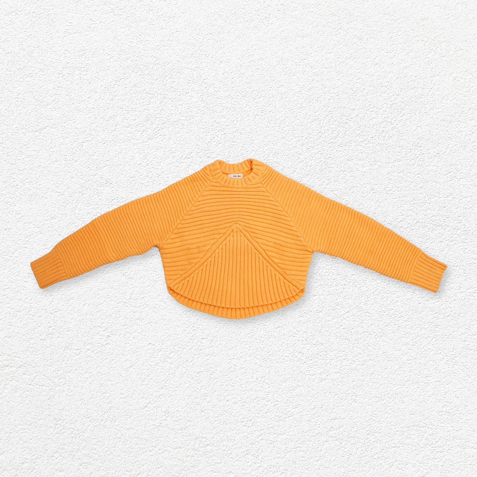 Shell textured coarse knit jumper - orange