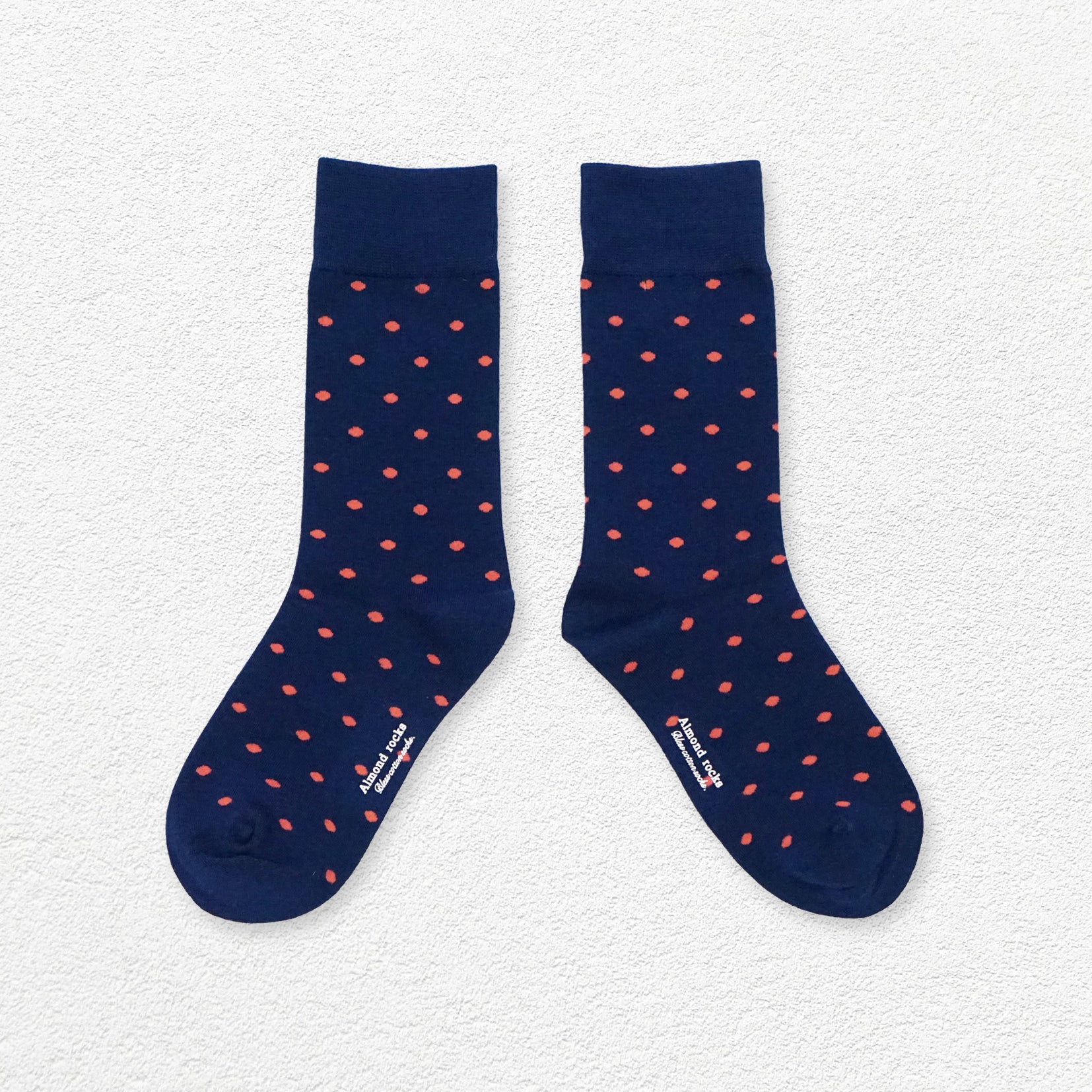 Tiny polka dot mid-calf sock - navy