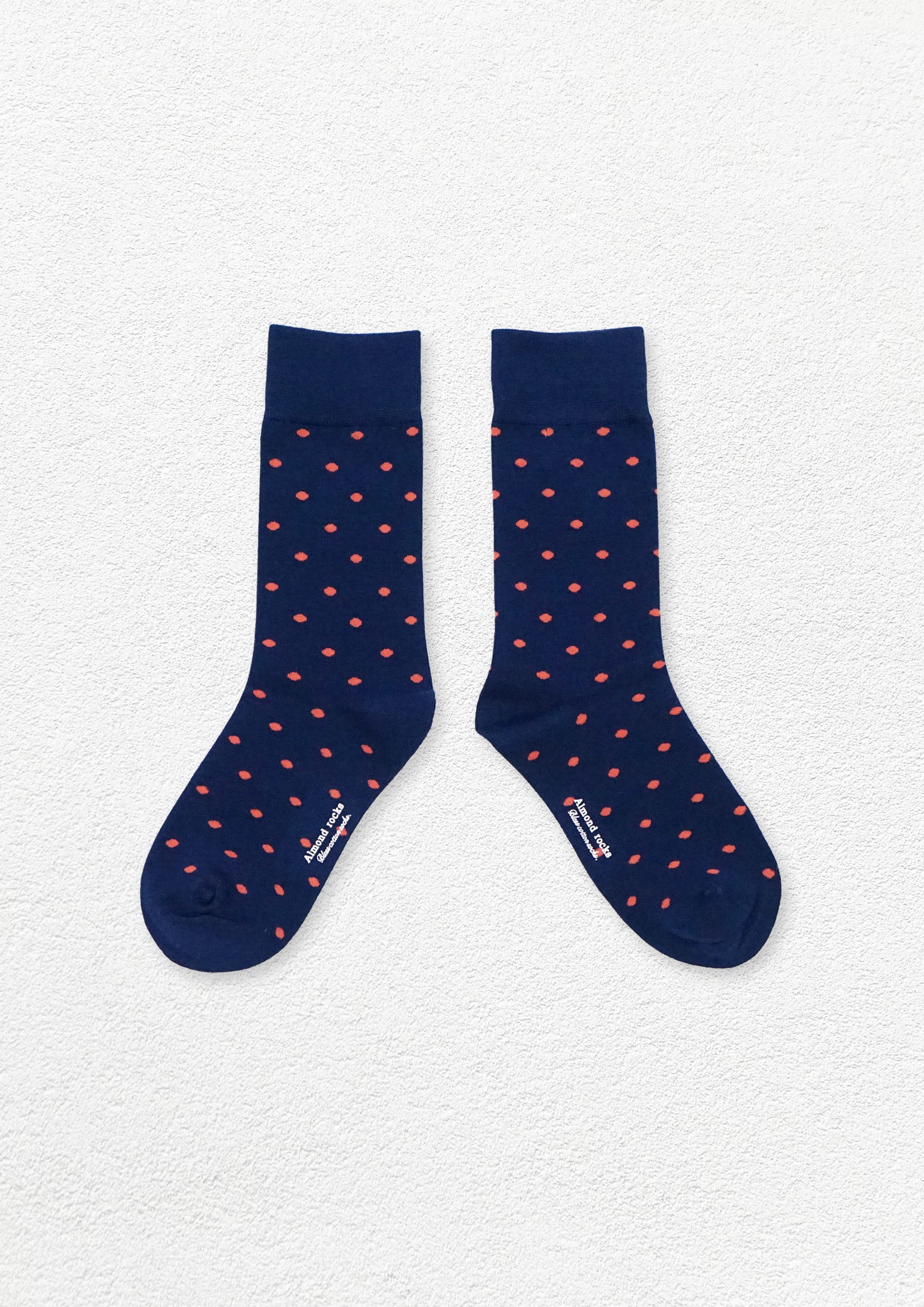 Tiny polka dot mid-calf sock - navy