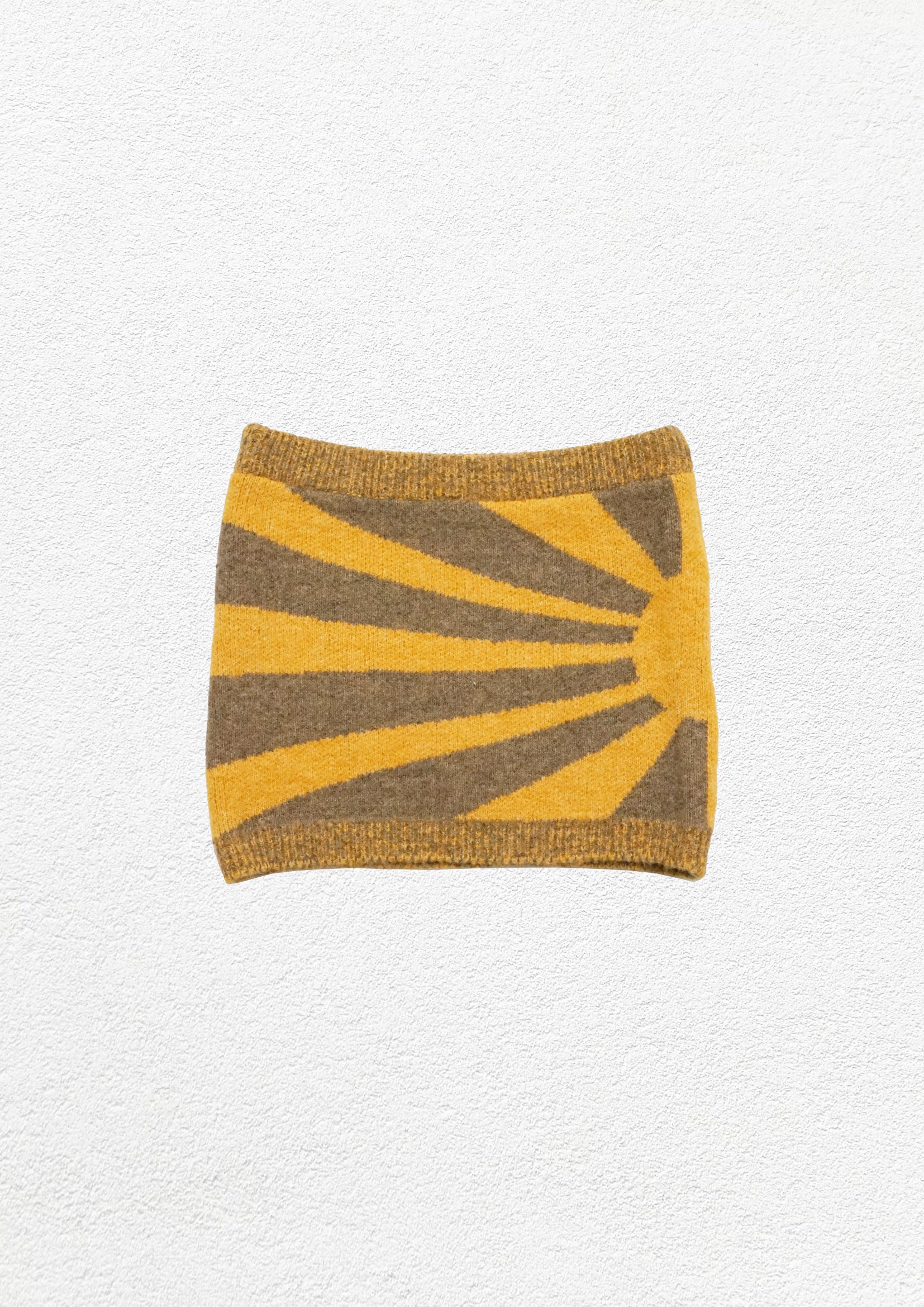 Sun ray knit mini tube skirt - yolk