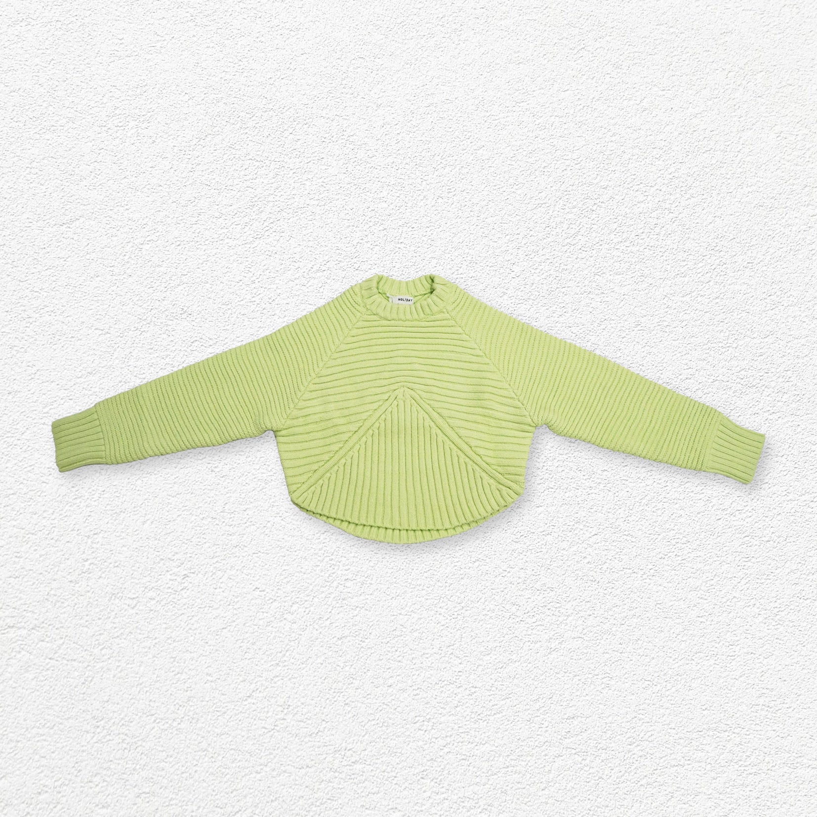 Shell textured coarse knit jumper - lime