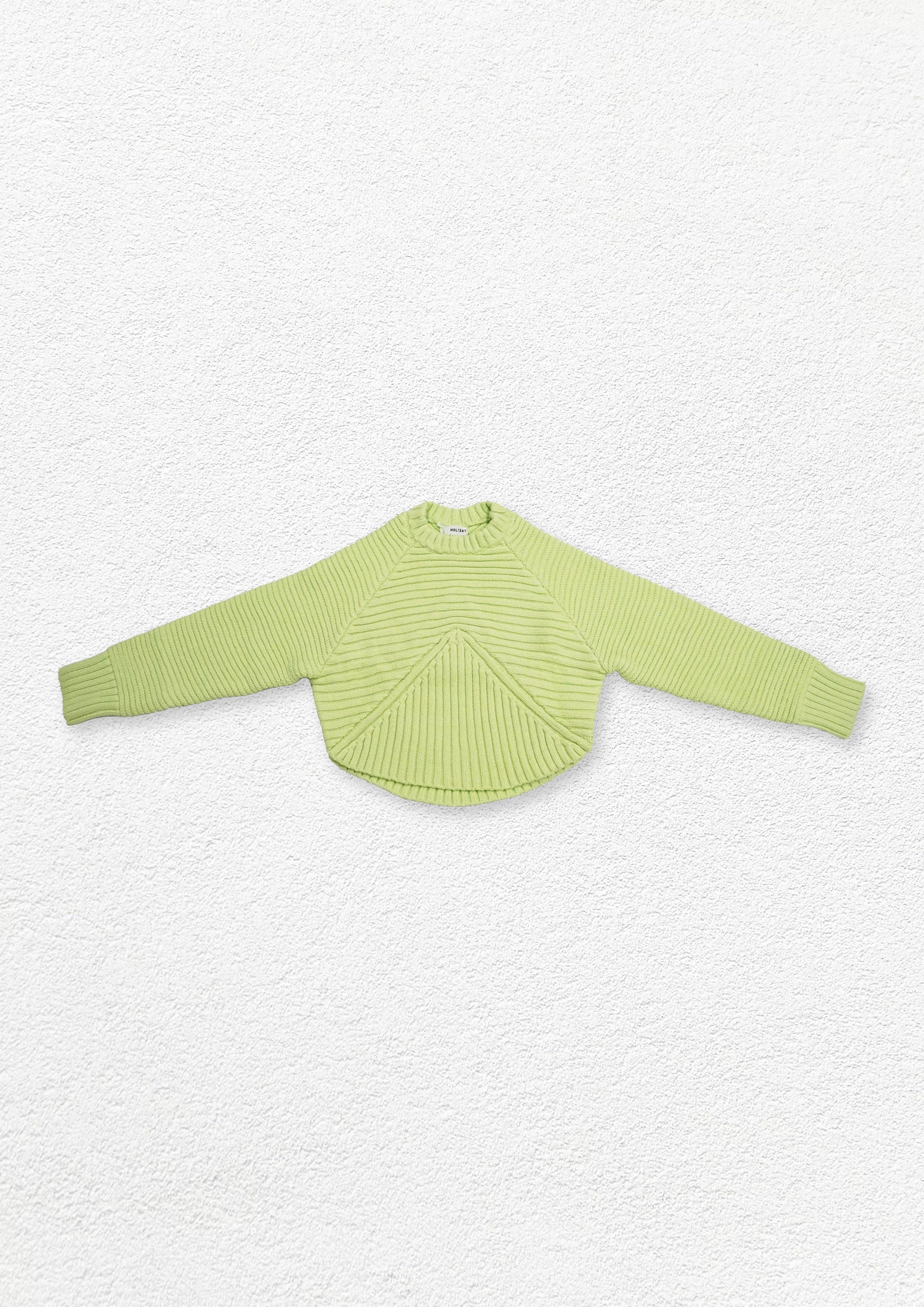 Shell textured coarse knit jumper - lime