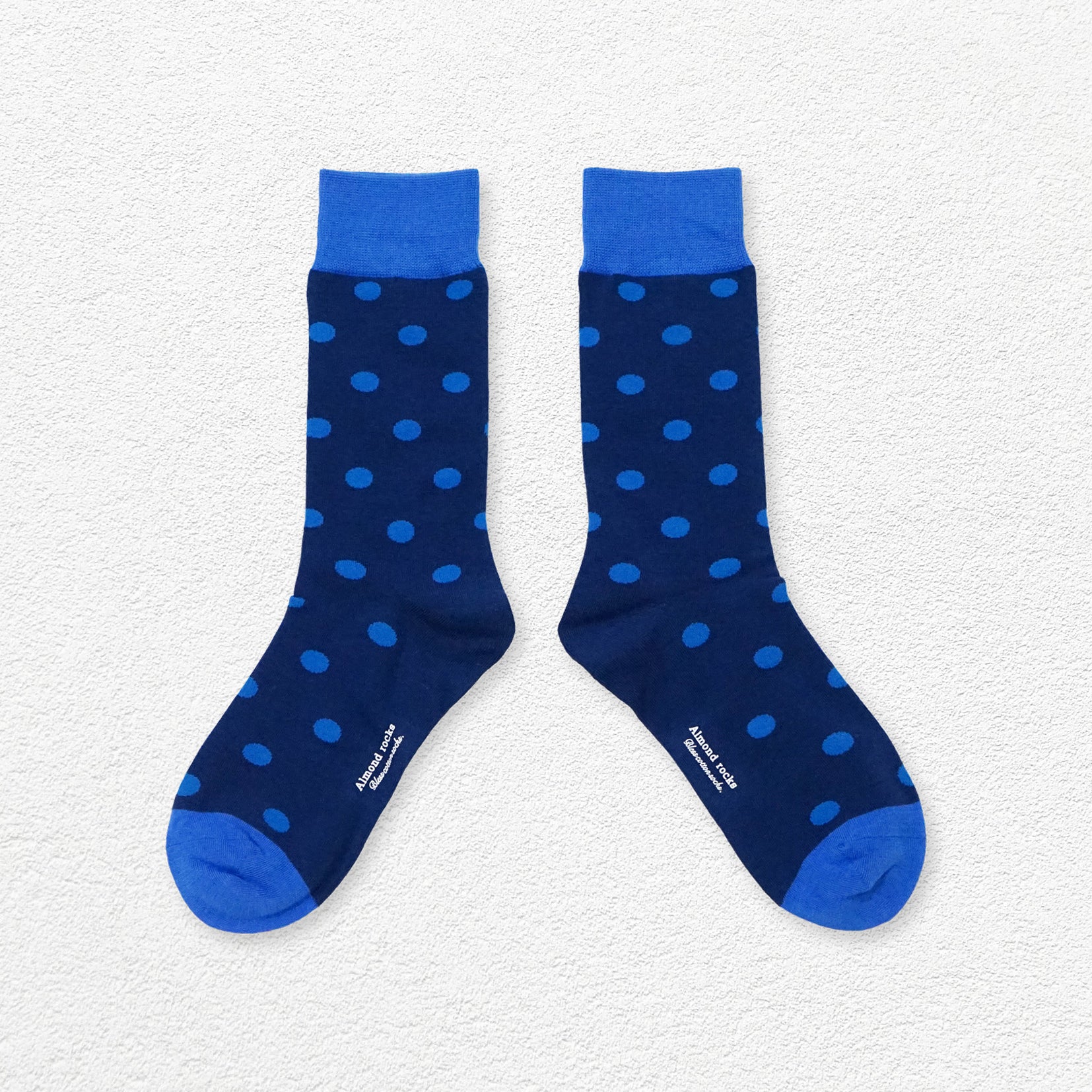 Big polka dot mid-calf sock- blue