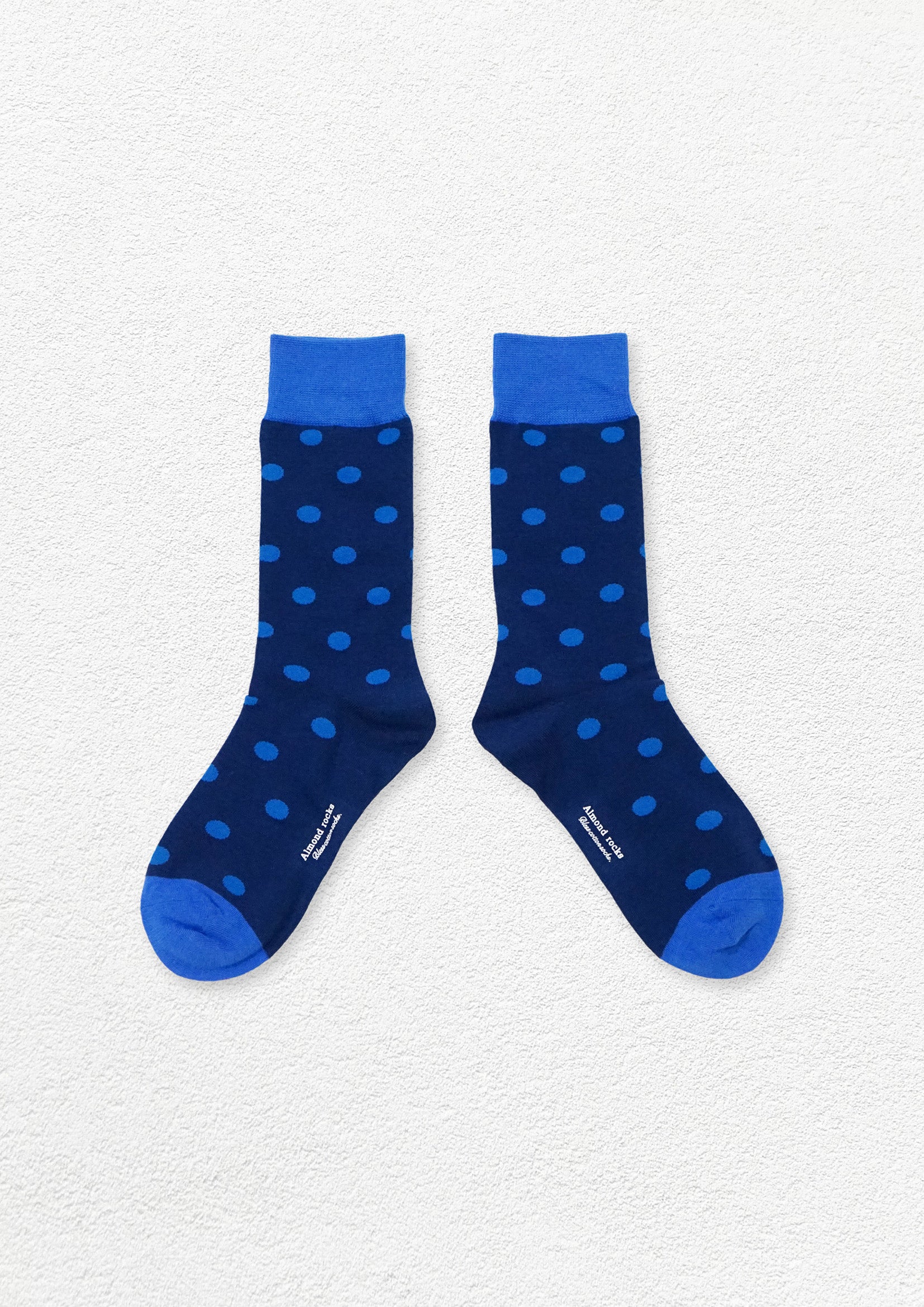 Big polka dot mid-calf sock- blue