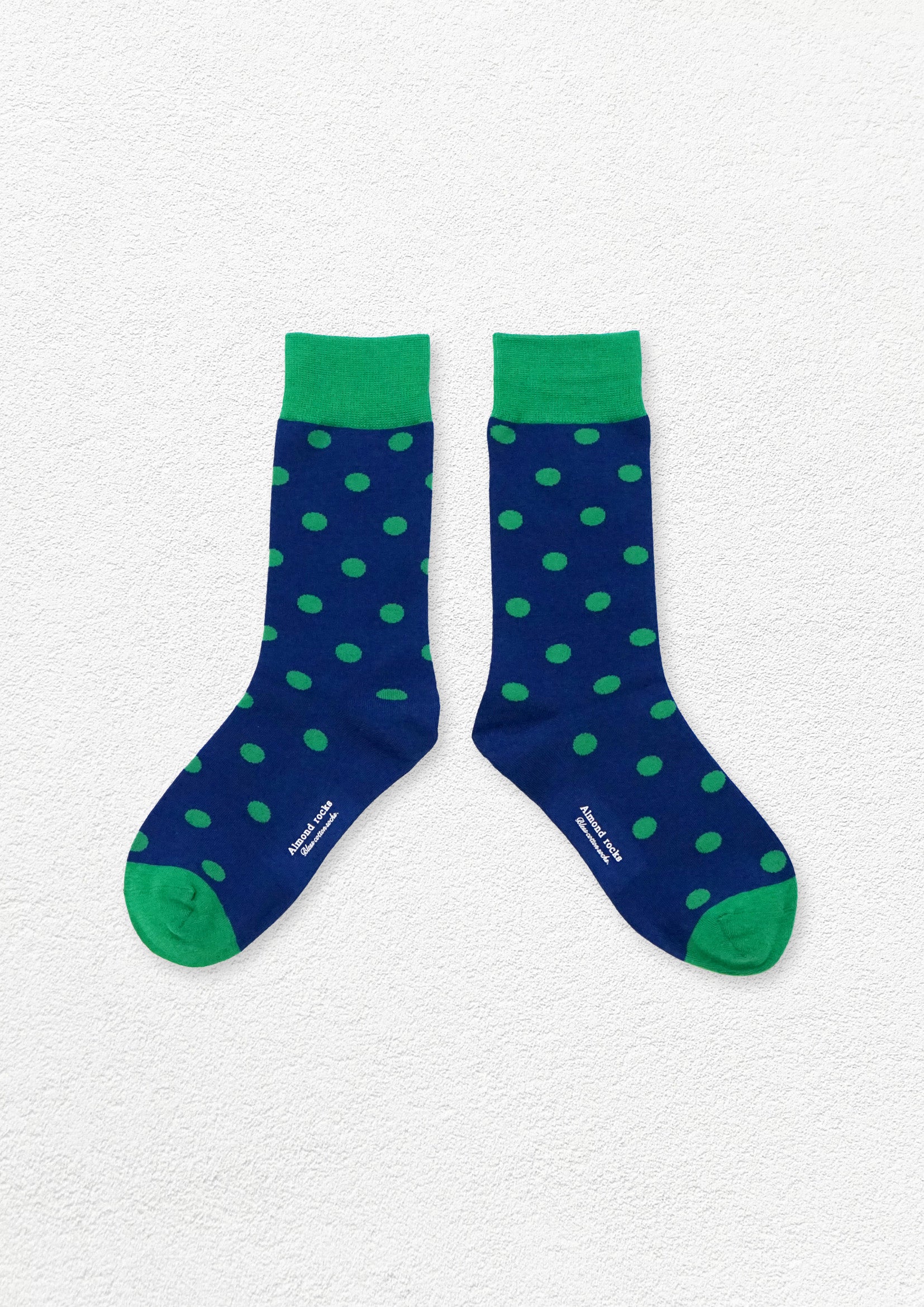 Big polka dot mid-calf sock - green