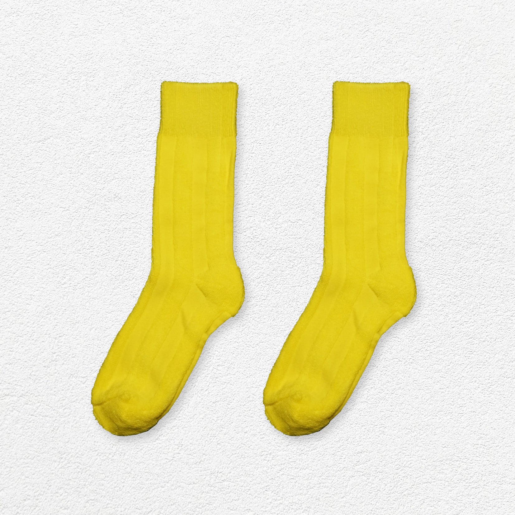 Terry jacquard mid-calf sock - lemon