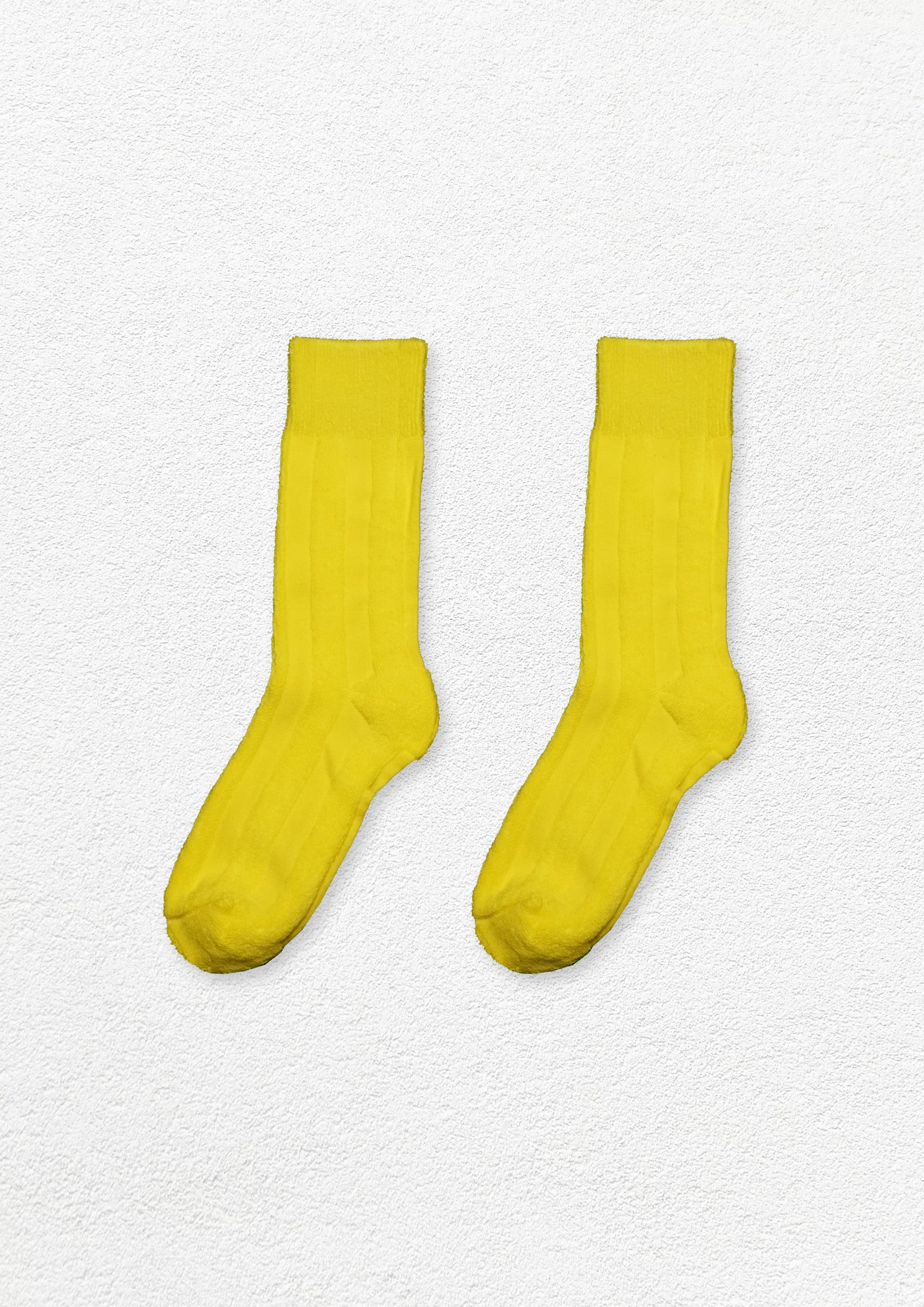 Terry jacquard mid-calf sock - lemon