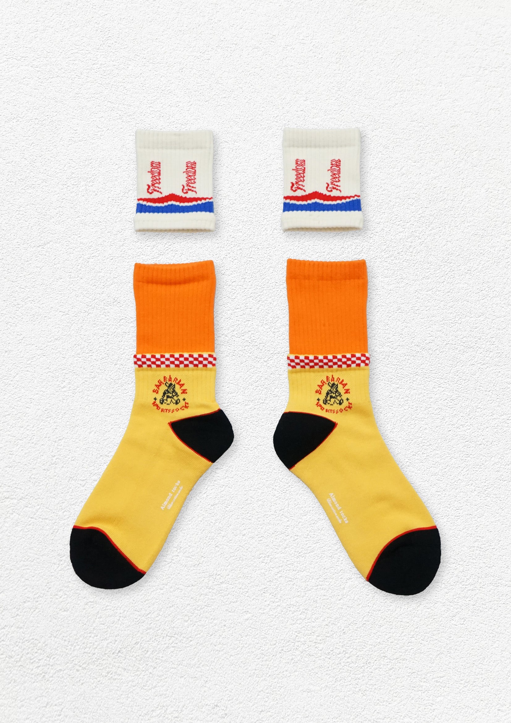 Multi-way detachable splice over-the-calf sock - orange