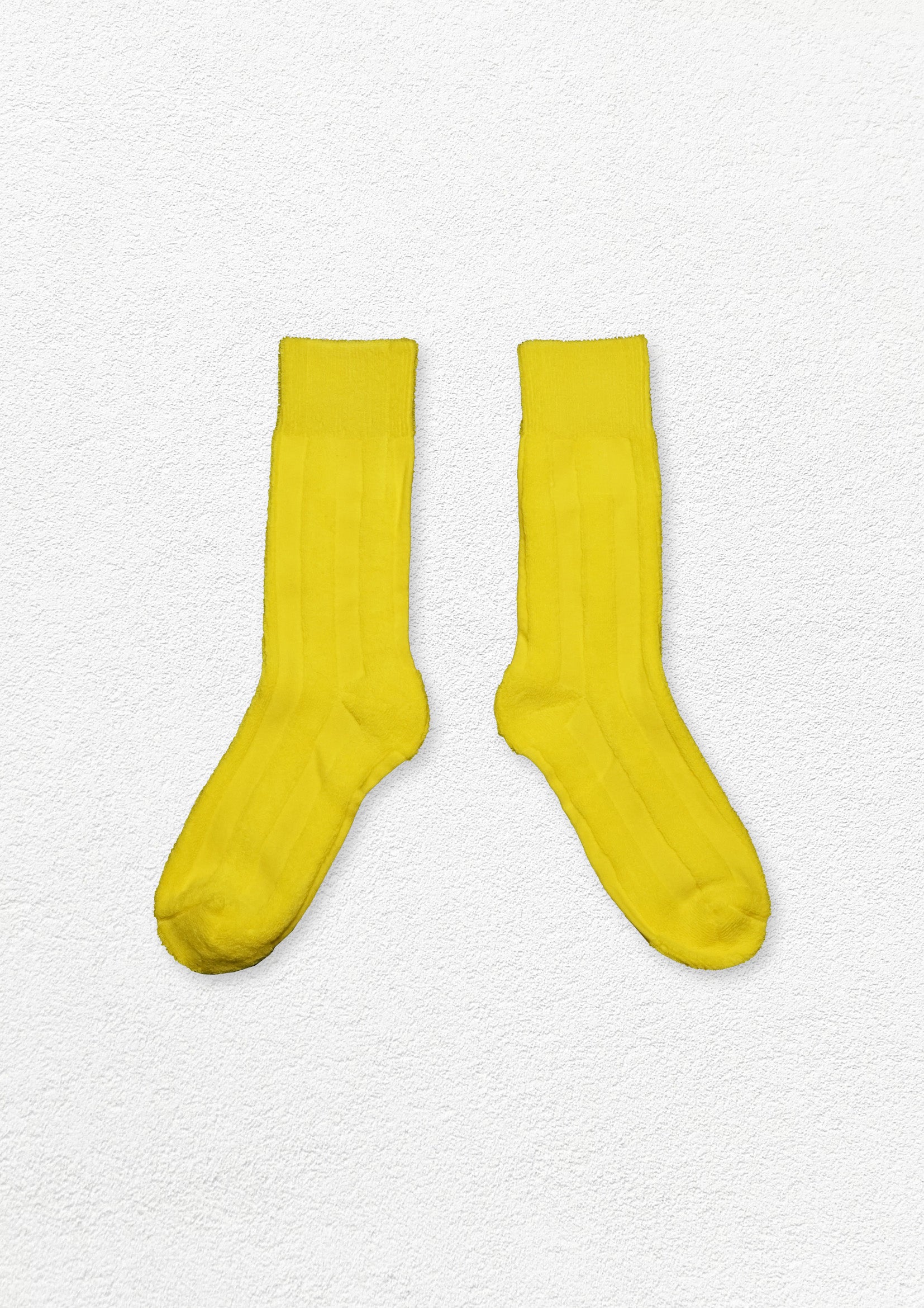 Terry jacquard mid-calf sock - lemon