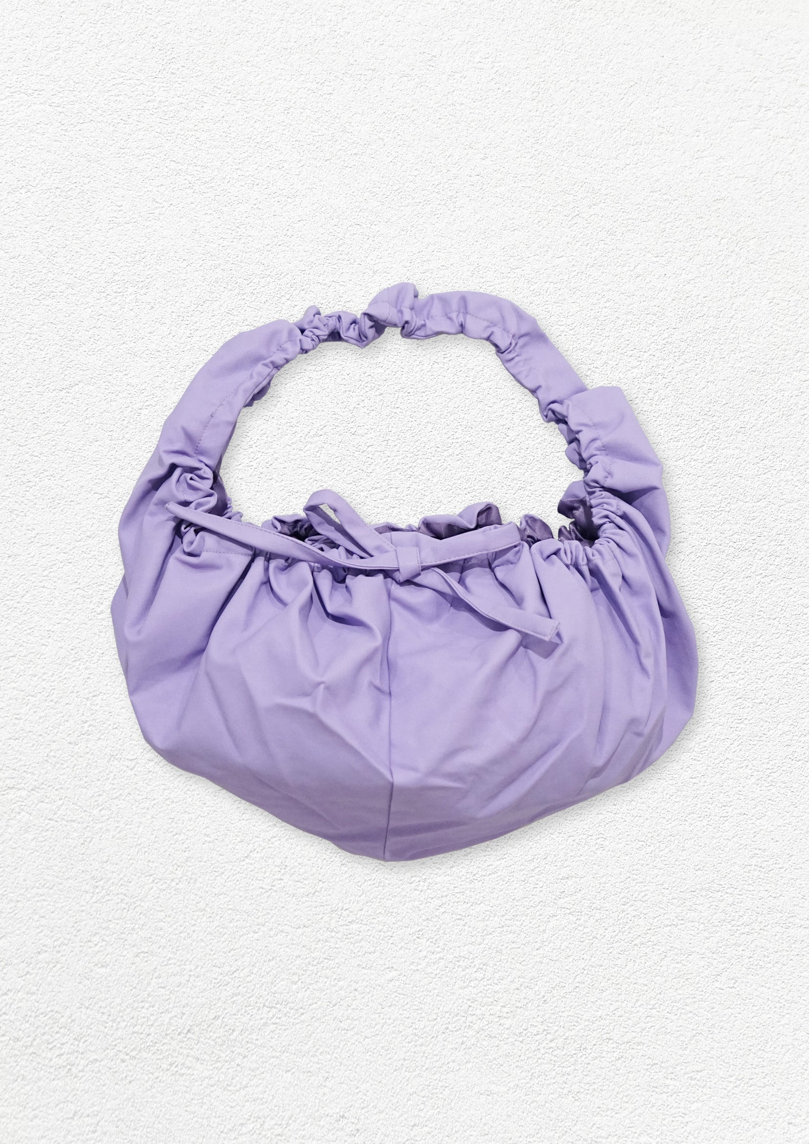 Vegan leather circular shoulder bag - lavender