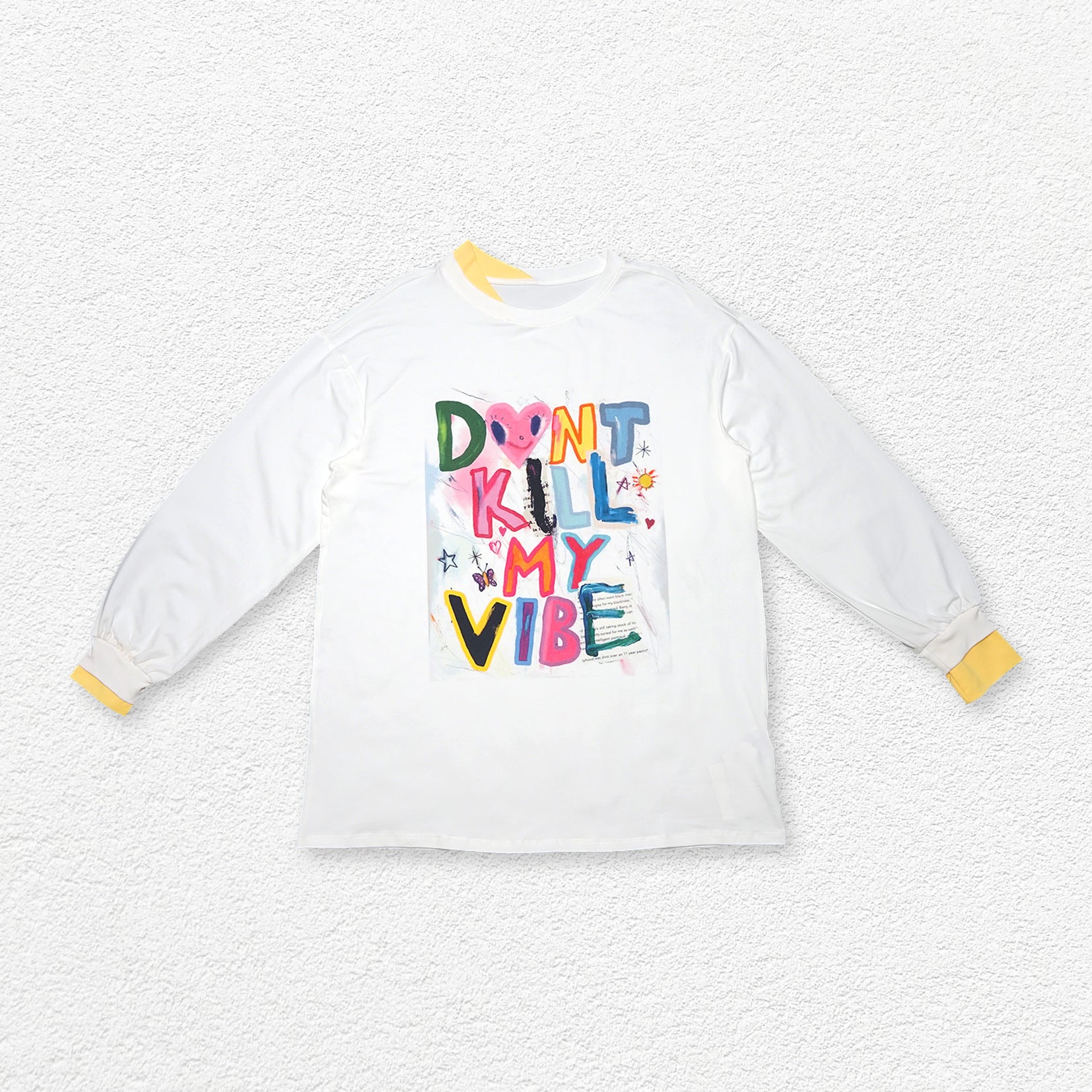 'Don't kill my vibe' unisex long sleeve tee - white