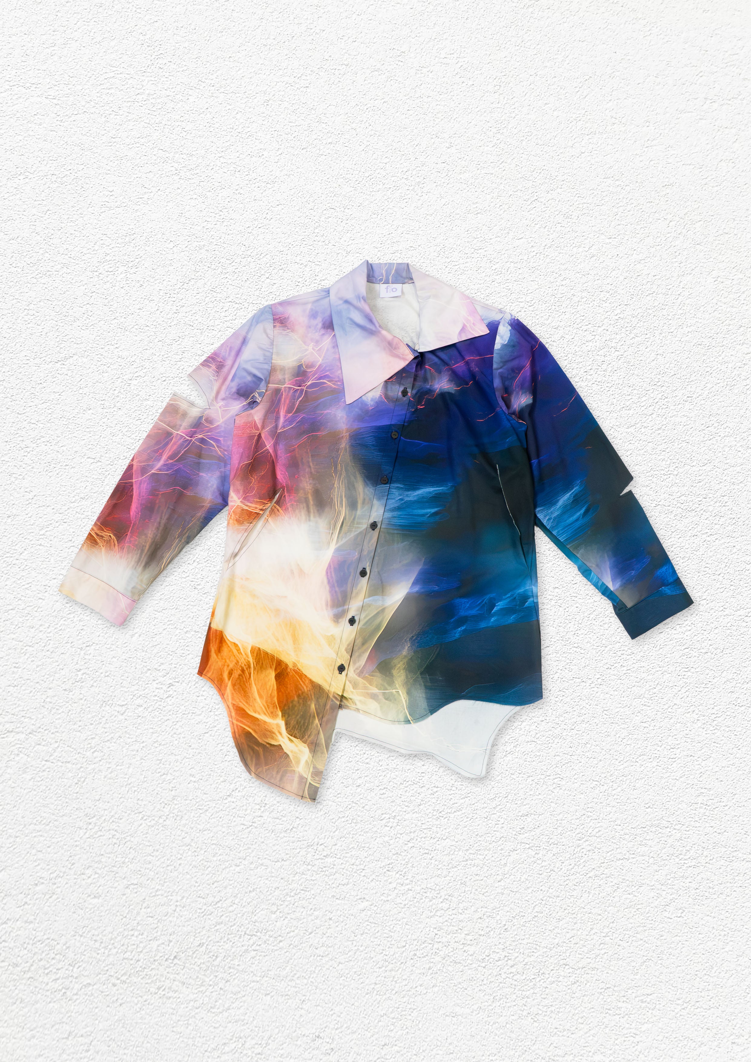 'Thunderstorm' asymmetric shirt - navy