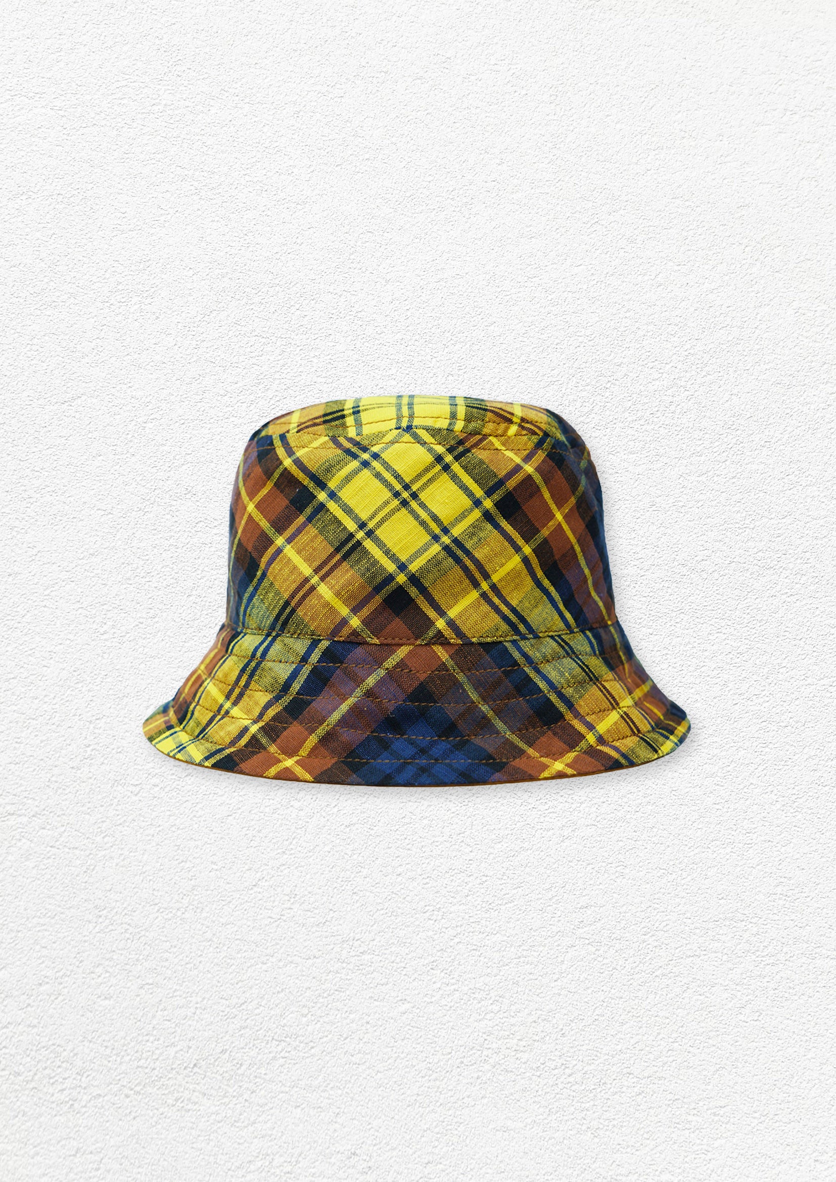 Unisex bucket hat - yellow plaid