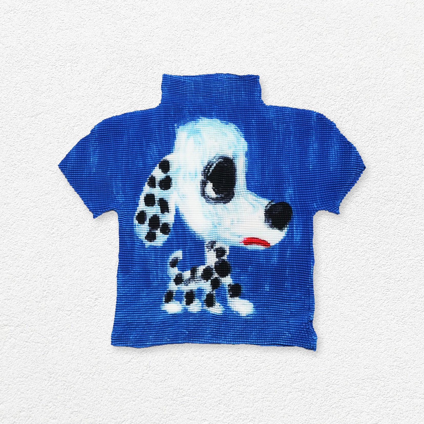 Spotted puppy crinkle stretch crop tee - blue
