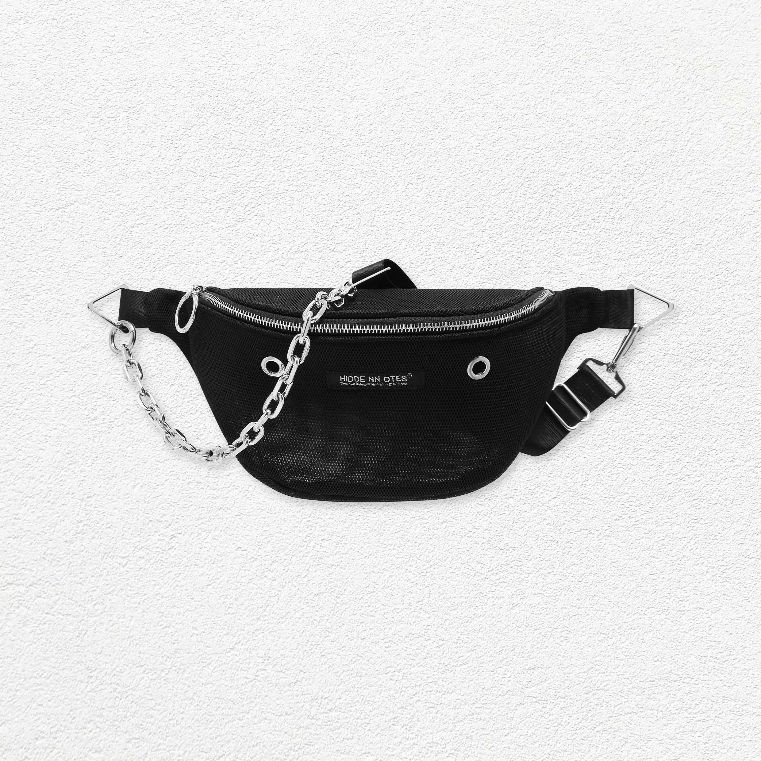 Mesh sling bag - black