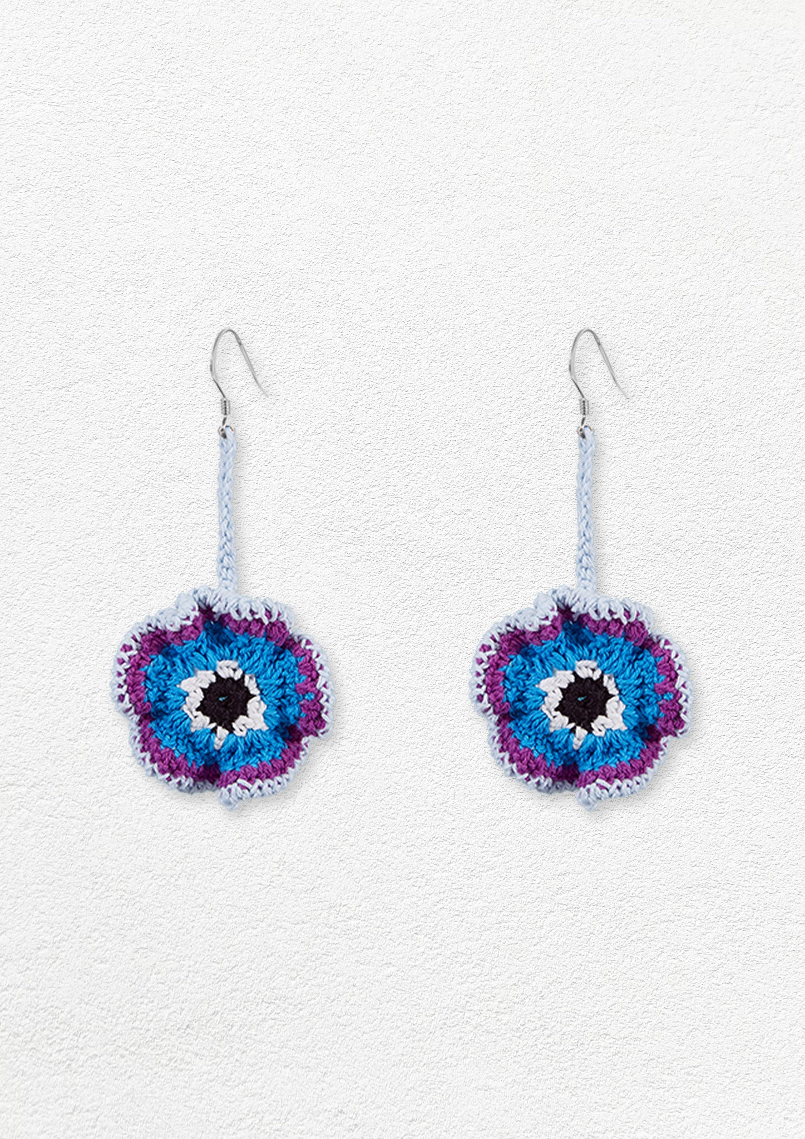 Coral reef crochet earrings - blue