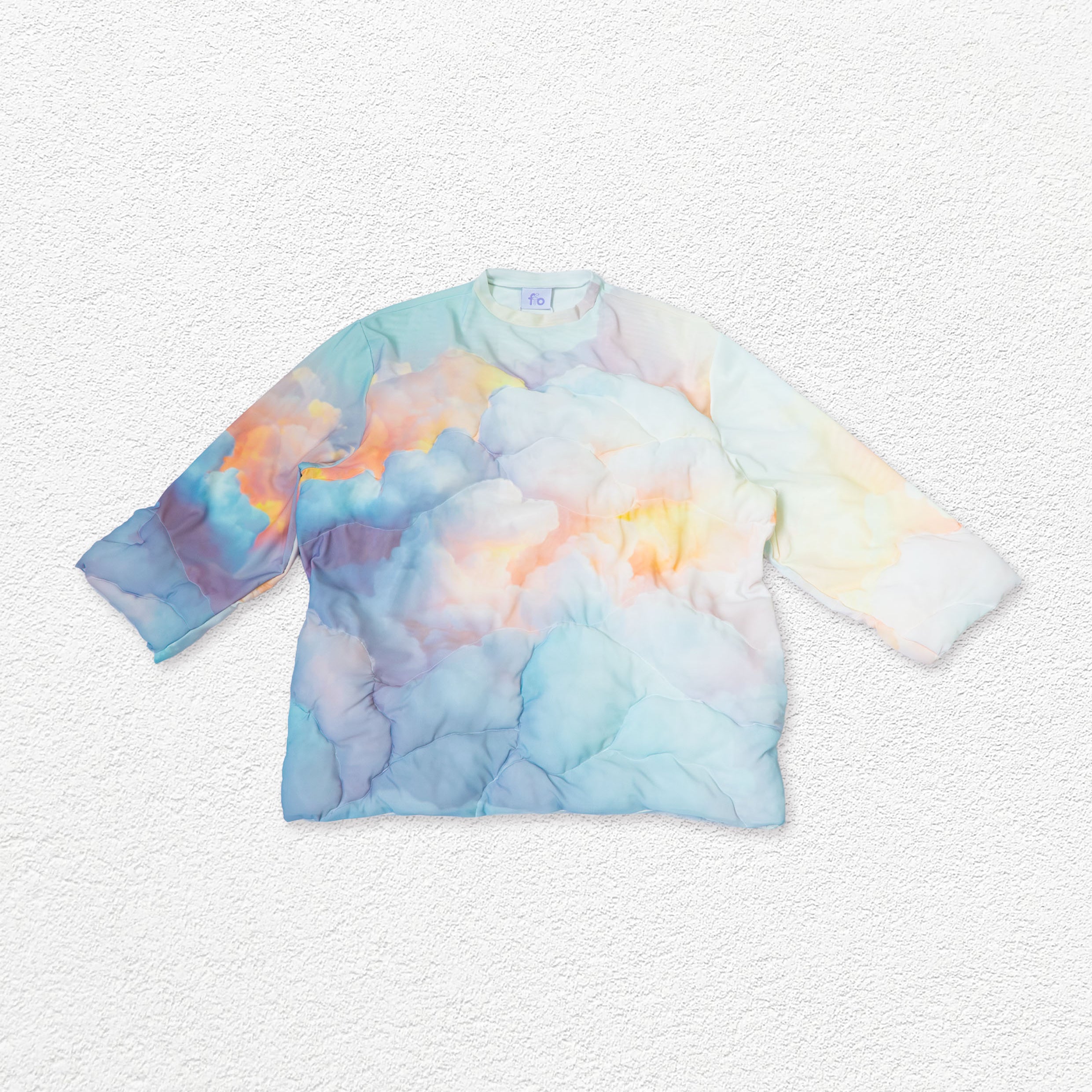 'Clouds' quilted mesh jumper - baby blue