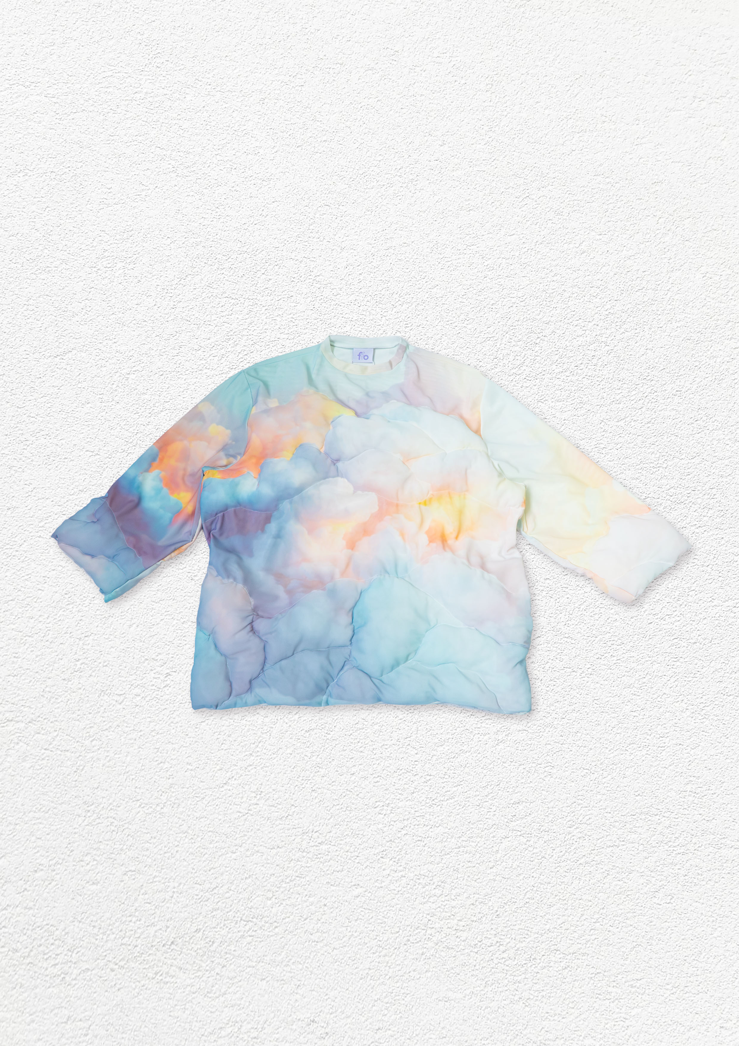 'Clouds' quilted mesh jumper - baby blue