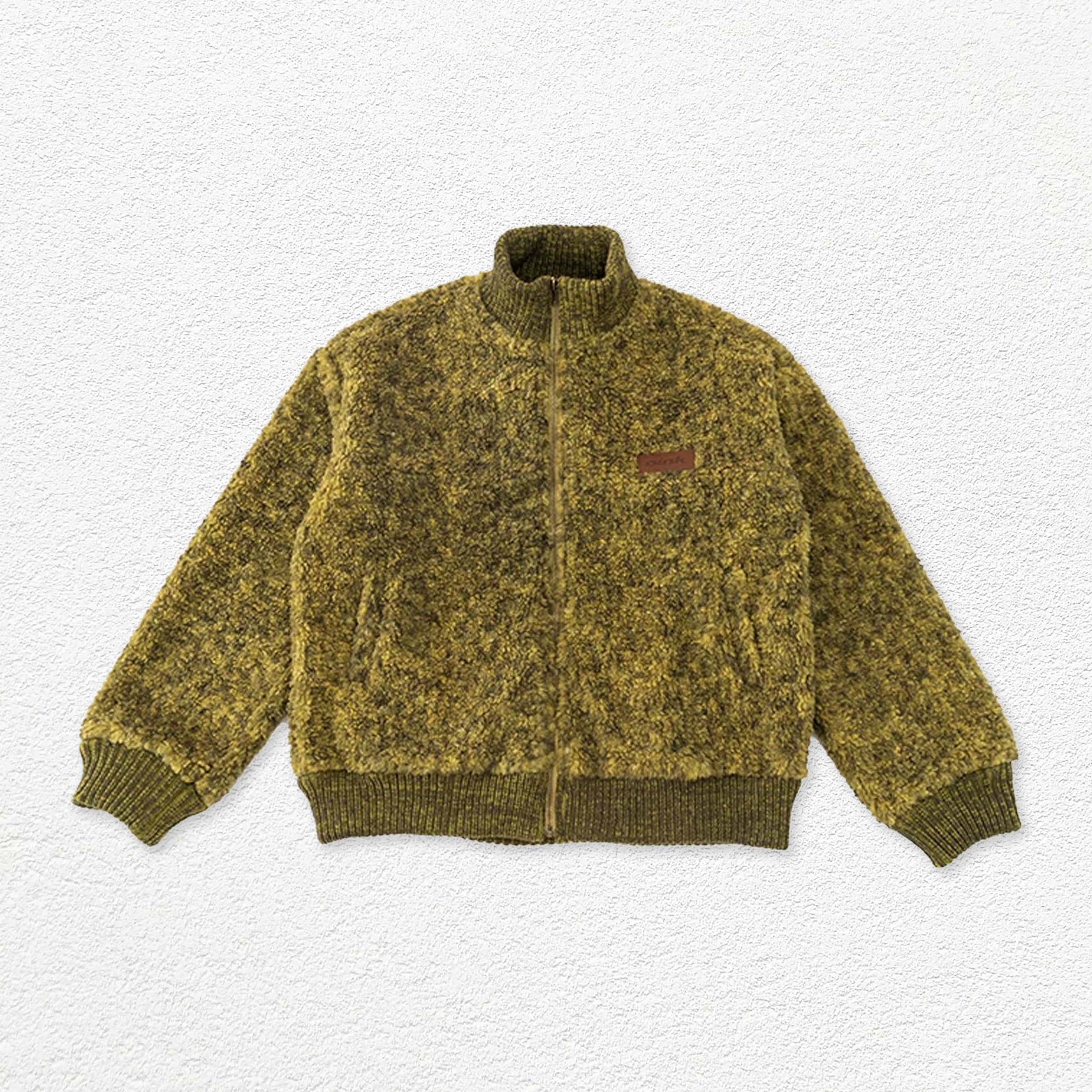 Teddy fleece bomber jacket - seaweed green