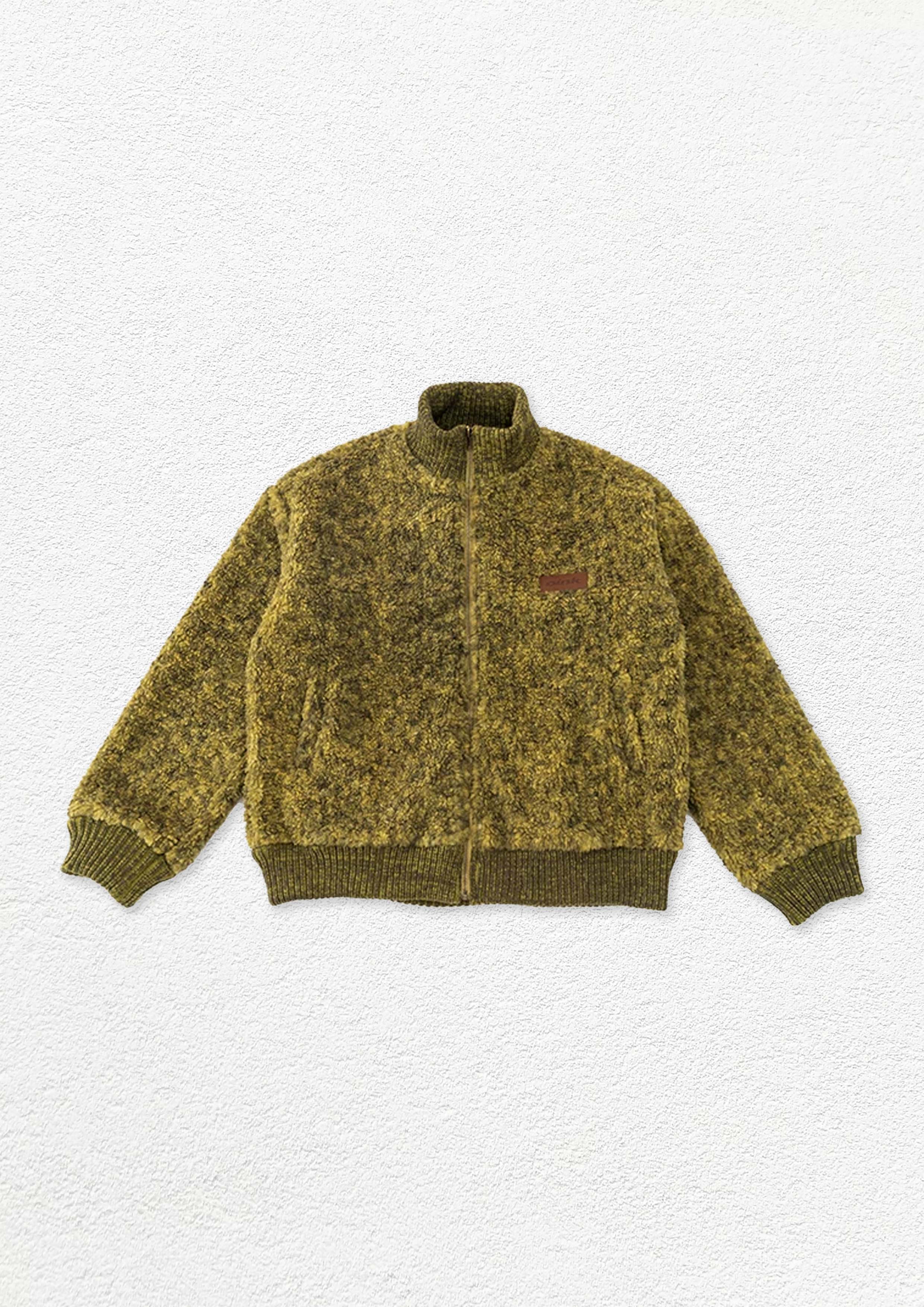 Teddy fleece bomber jacket - seaweed green