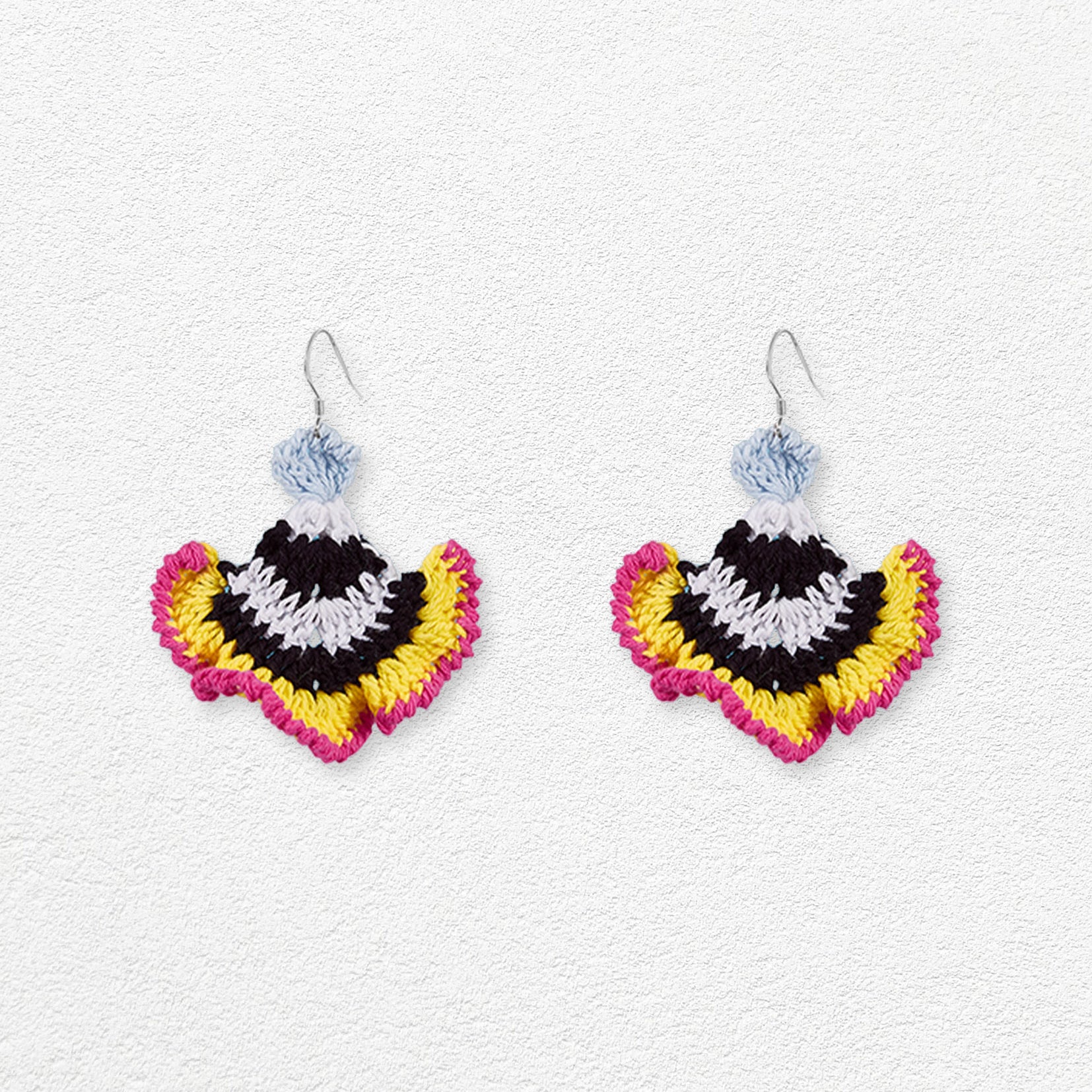 Coral reef crochet earrings - yellow