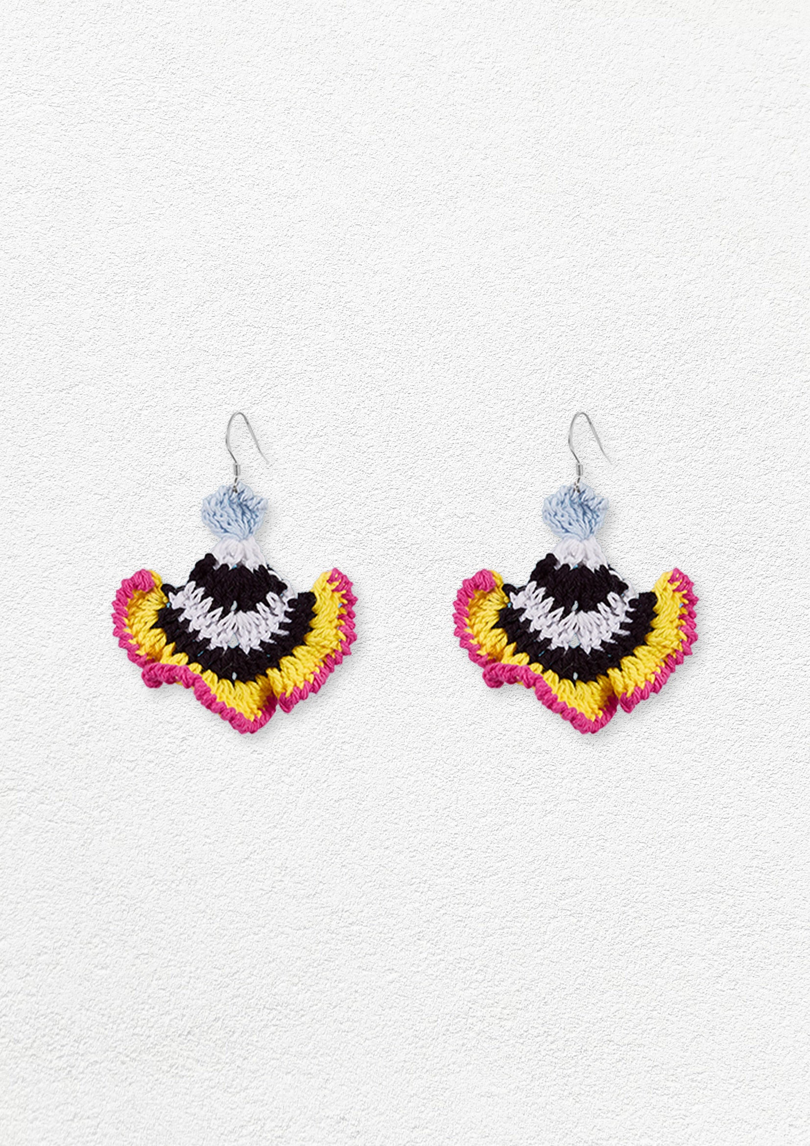 Coral reef crochet earrings - yellow