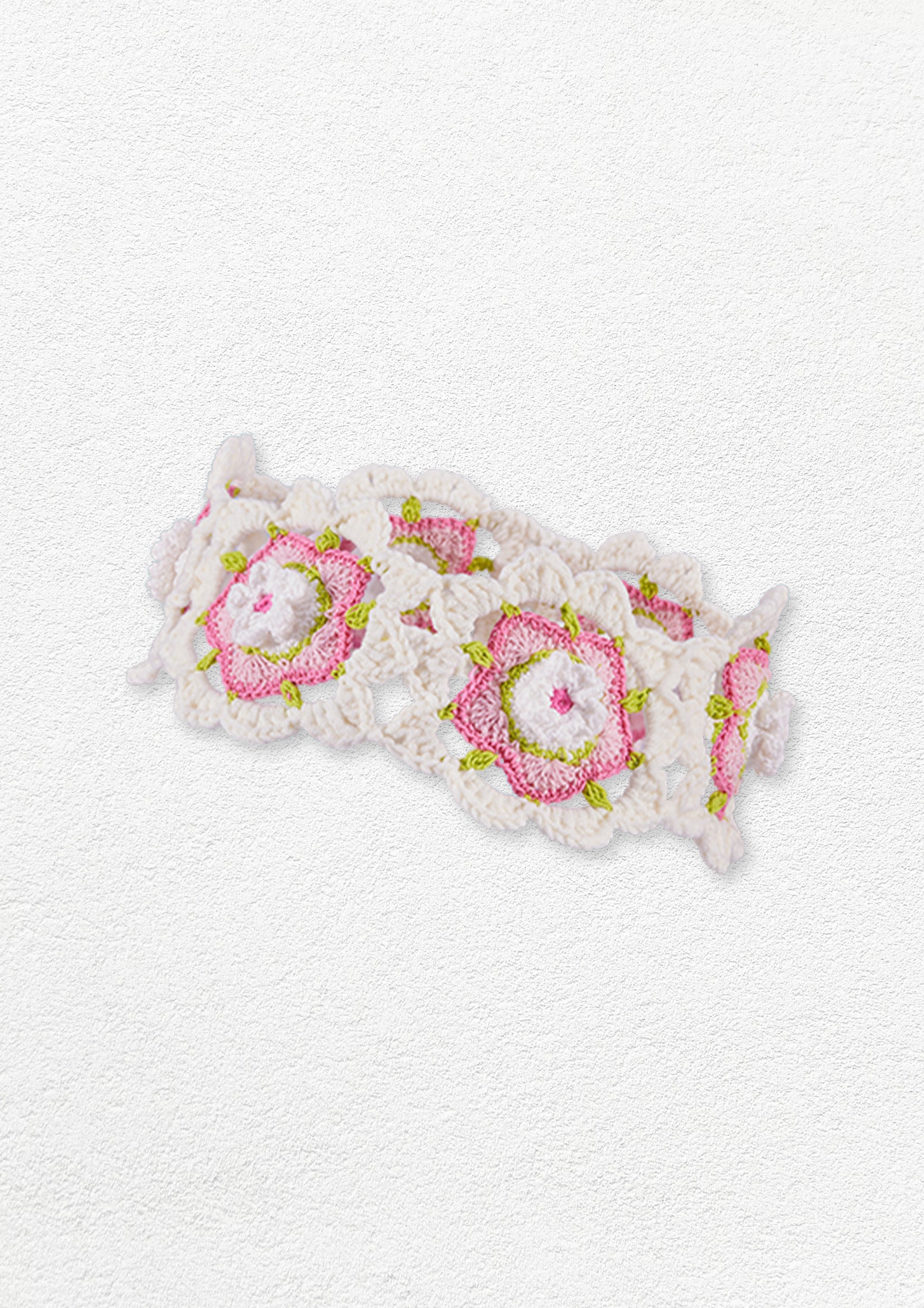 Cherry blossom crochet headband - pink