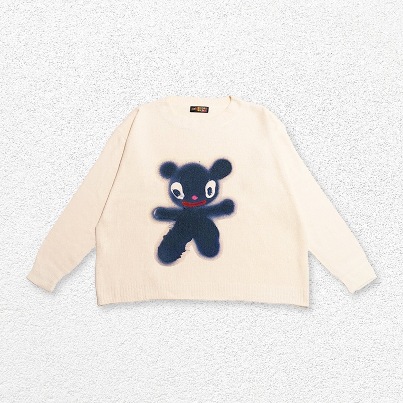 Black bear unisex knit jumper - beige