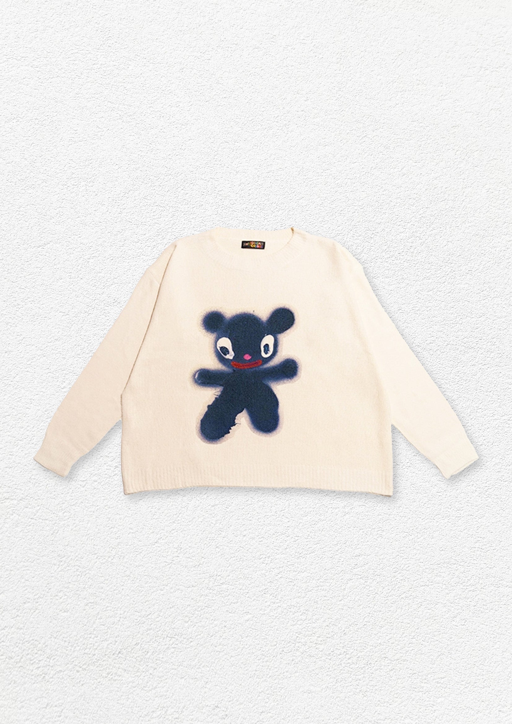 Black bear unisex knit jumper - beige