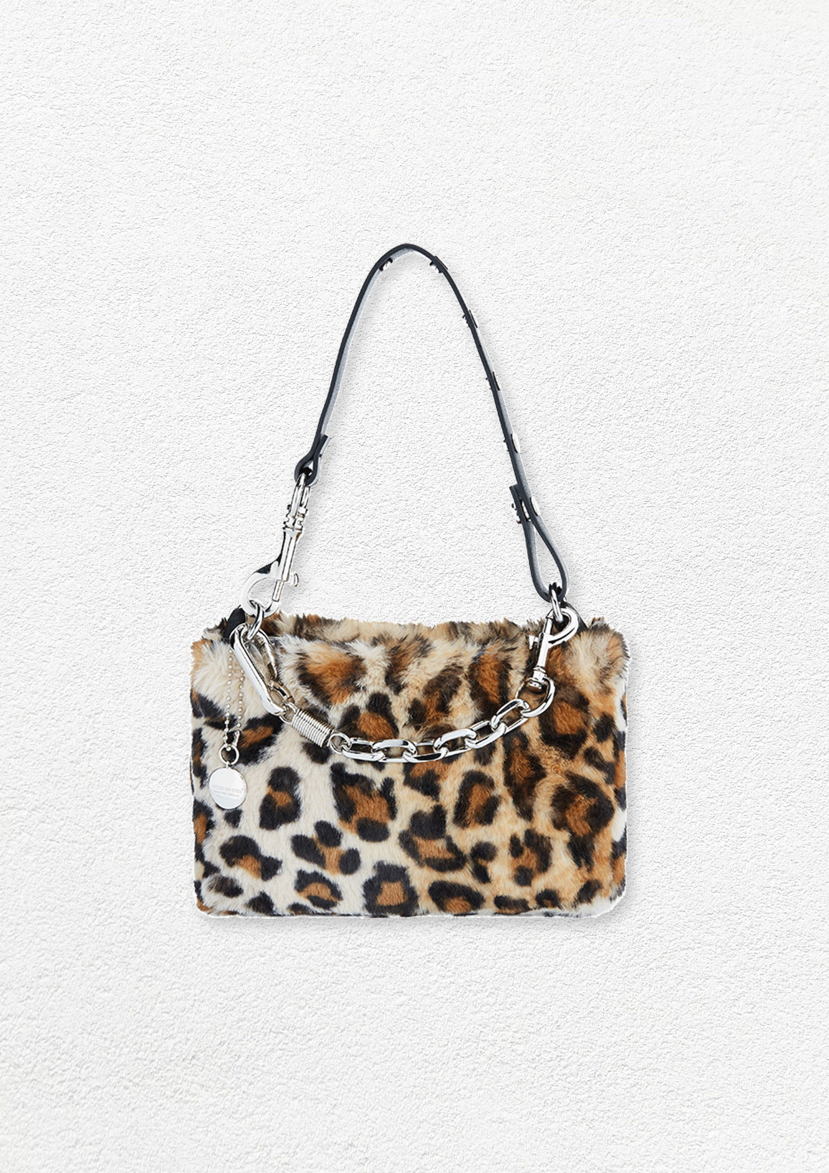 Faux fur shoulder/hand bag - leopard