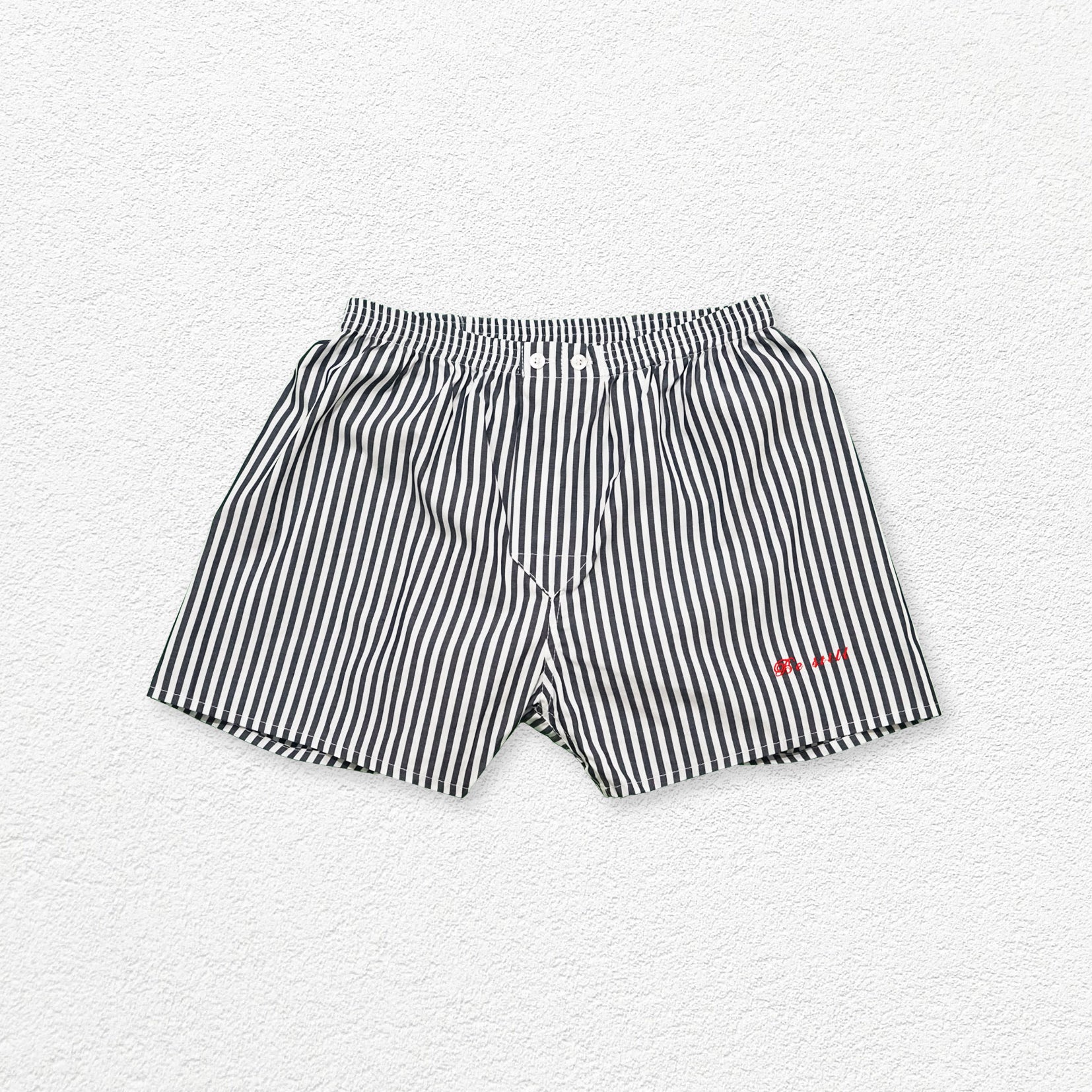 Unisex striped boxer shorts underwear - black