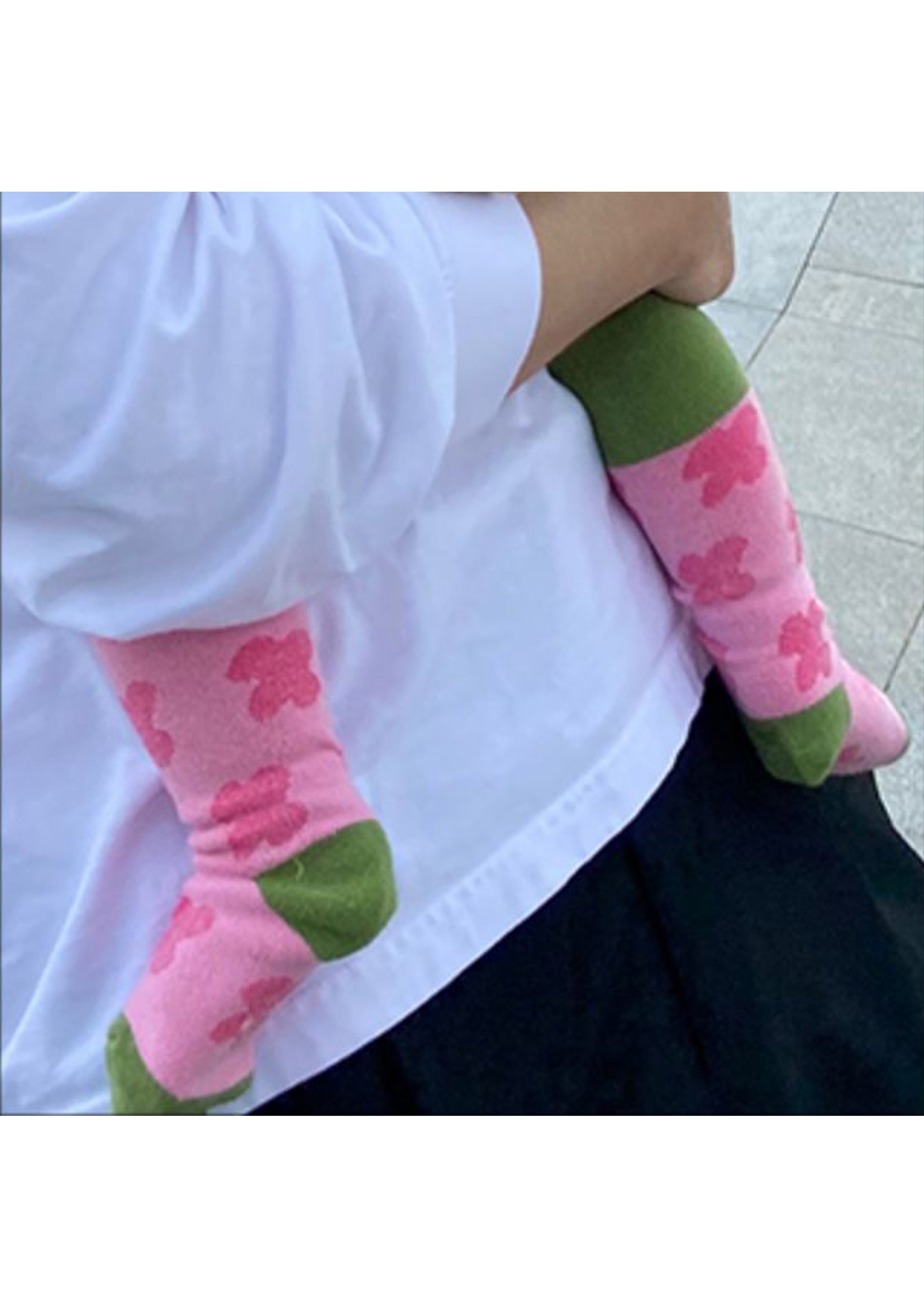 Floral splice over-the-calf sock - cherry blossom (2-5 y/o)