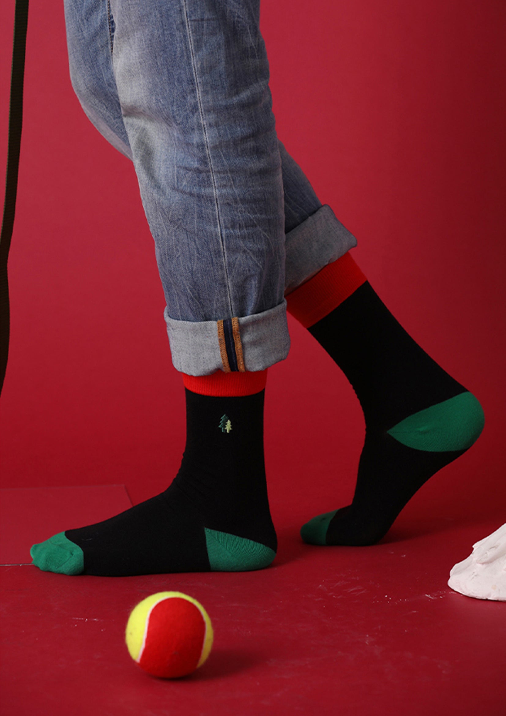 Christmas mid-calf sock - Xmas black