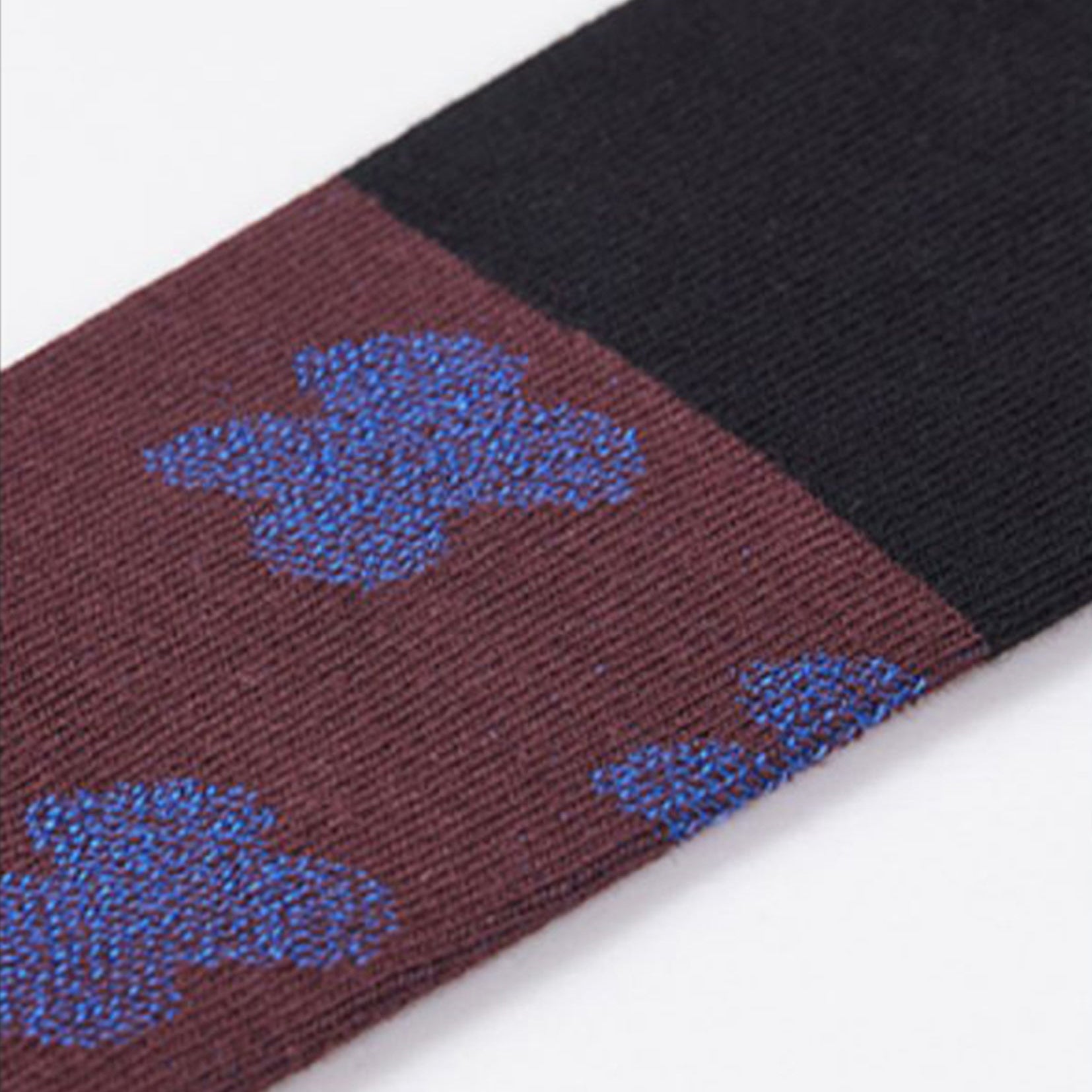 [For adults & kids] Floral splice over-the-calf sock in midnight sky