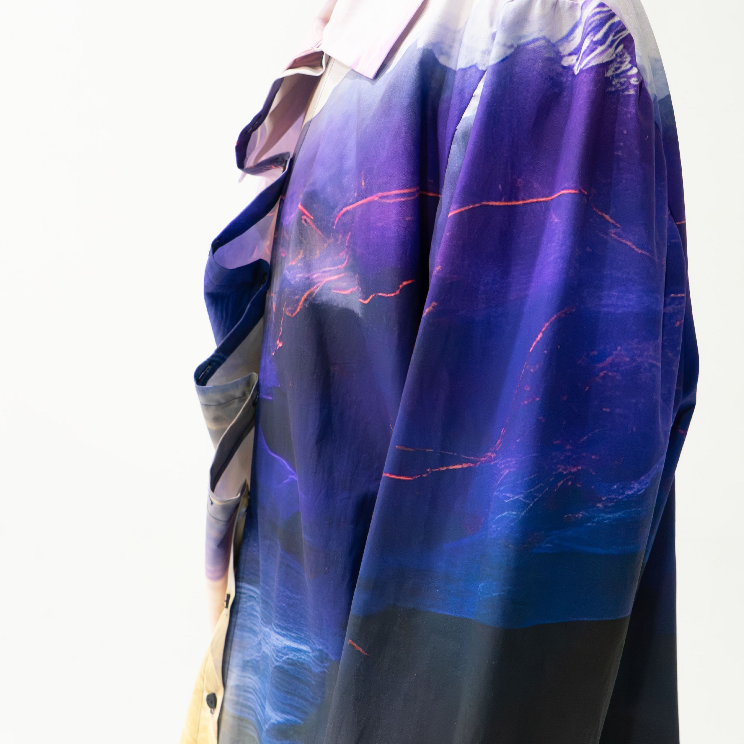 'Thunderstorm' asymmetric shirt - navy