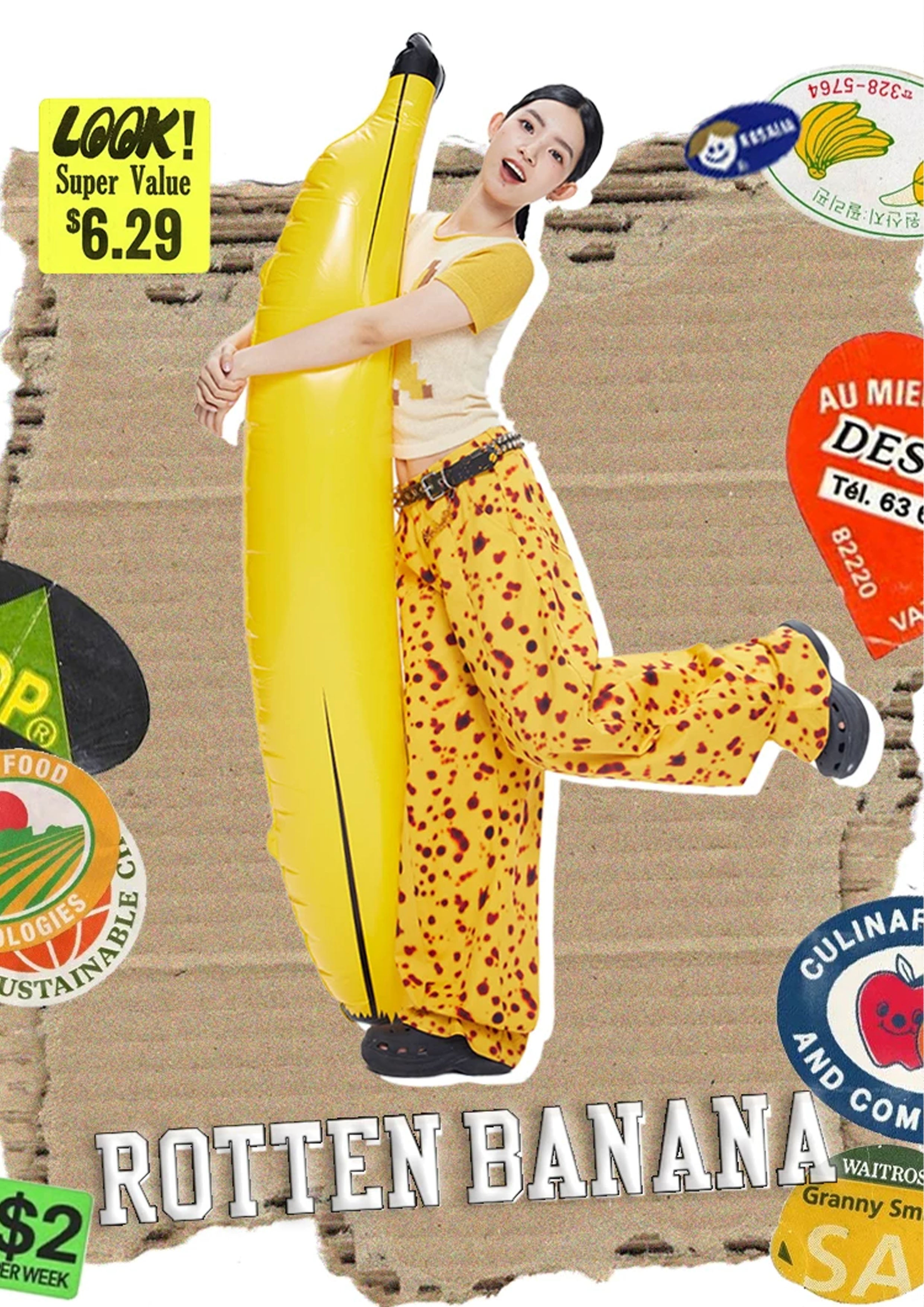 Rotten banana baggy barrel pants - yellow