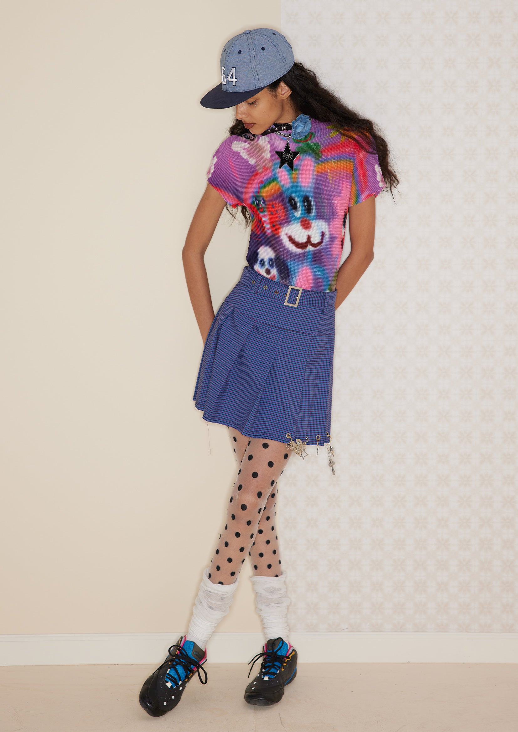 *SAMPLE* Blue bunny crinkle stretch tee - purple