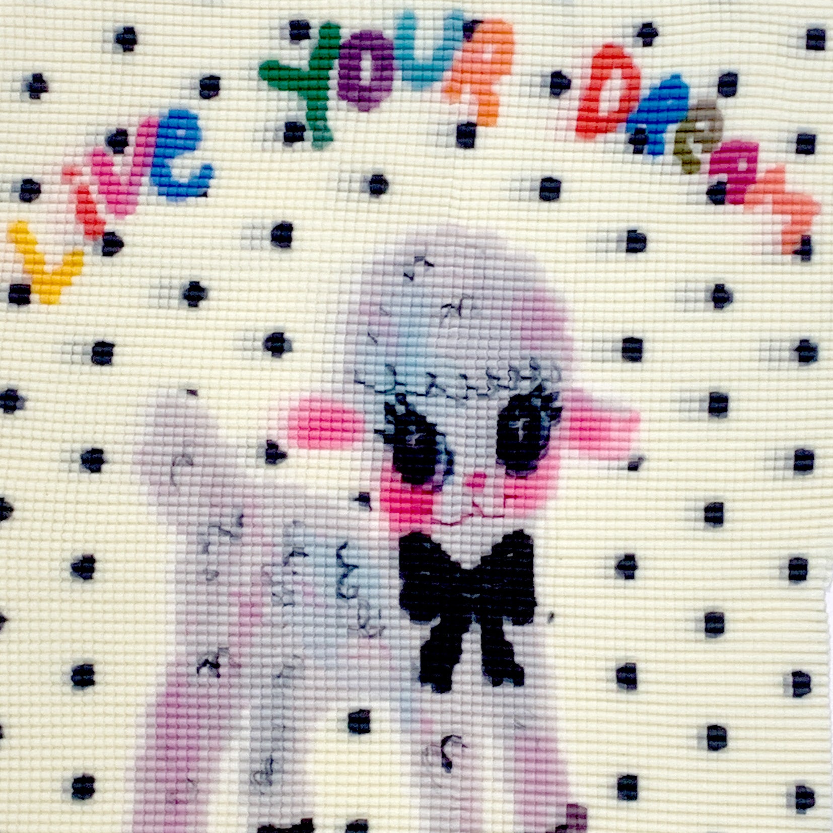 Lamb polka dots crinkle stretch crop tee - off-white